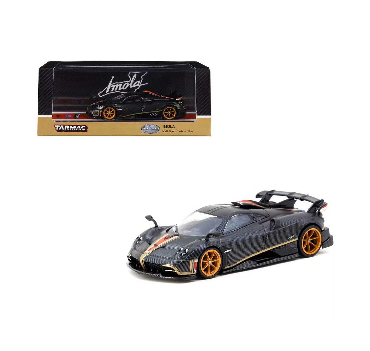Tarmac Works - Pagani Imola Matt Black Carbon Fiber - GLOBAL64 - Scale 1/64 T64G-TL046-BCF