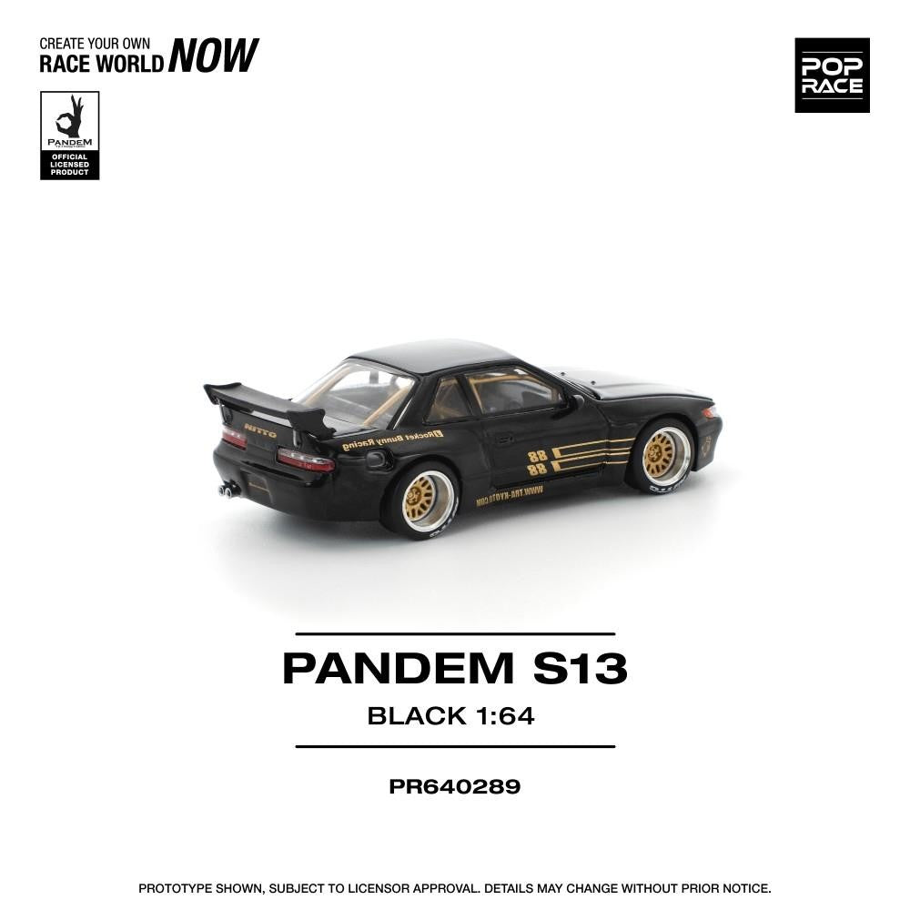 Pop Race - Pandem Nissan Silvia S13 Black - Scale 1/64 PR64-289