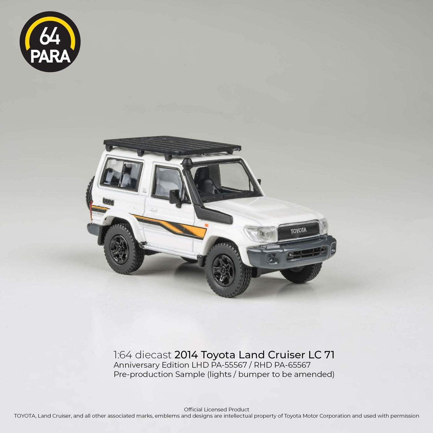 Para64 - 2023 Toyota Land Cruiser LC71 White Anniversary LHD - Scale 1/64