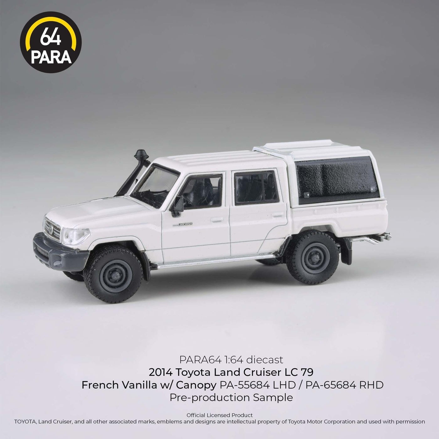 Para64 - 2012 Toyota Land Cruiser LC 79 French Vanilla with Canopy LHD - Scale 1/64