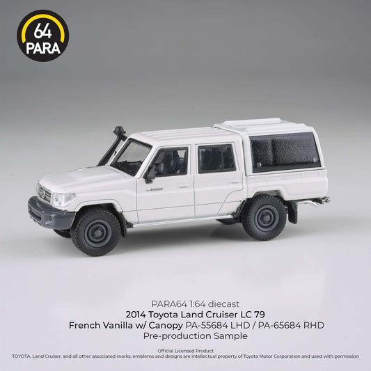 Para64 - 2012 Toyota Land Cruiser LC 79 French Vanilla with Canopy LHD - Scale 1/64