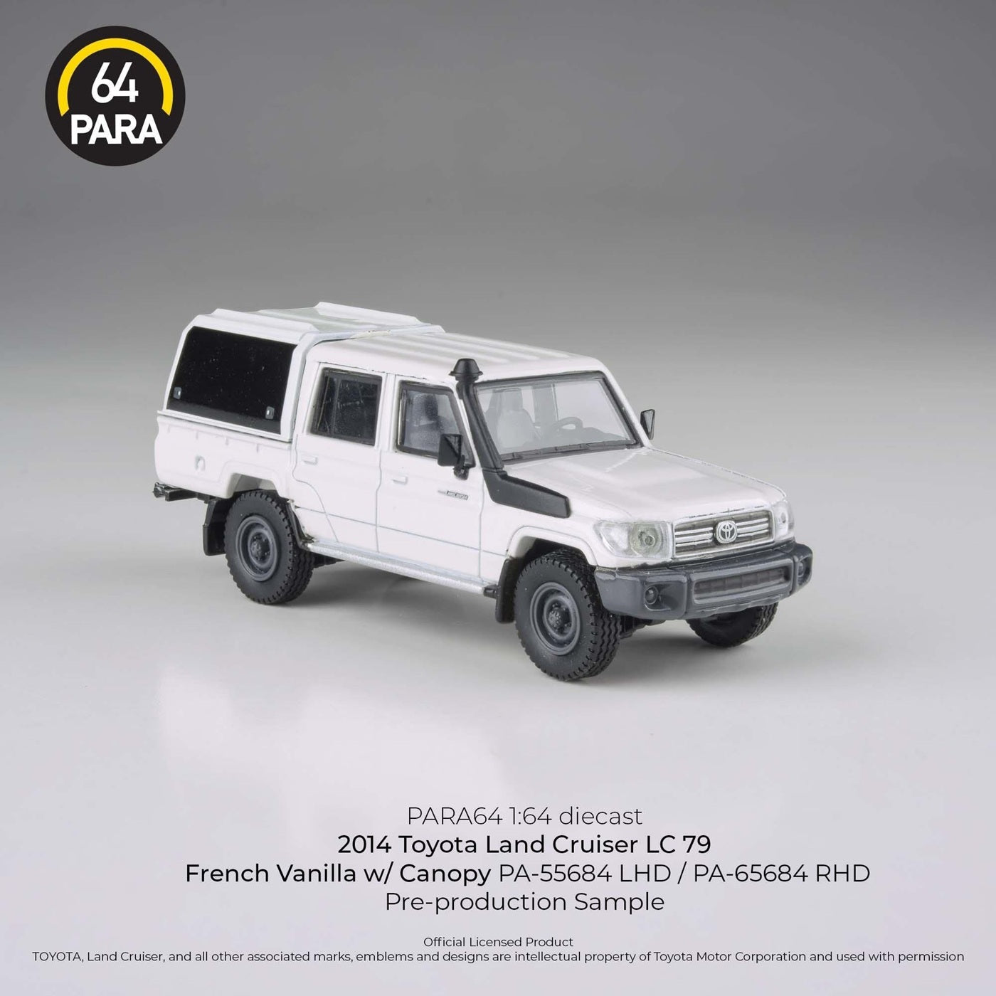 Para64 - 2012 Toyota Land Cruiser LC 79 French Vanilla with Canopy LHD - Scale 1/64