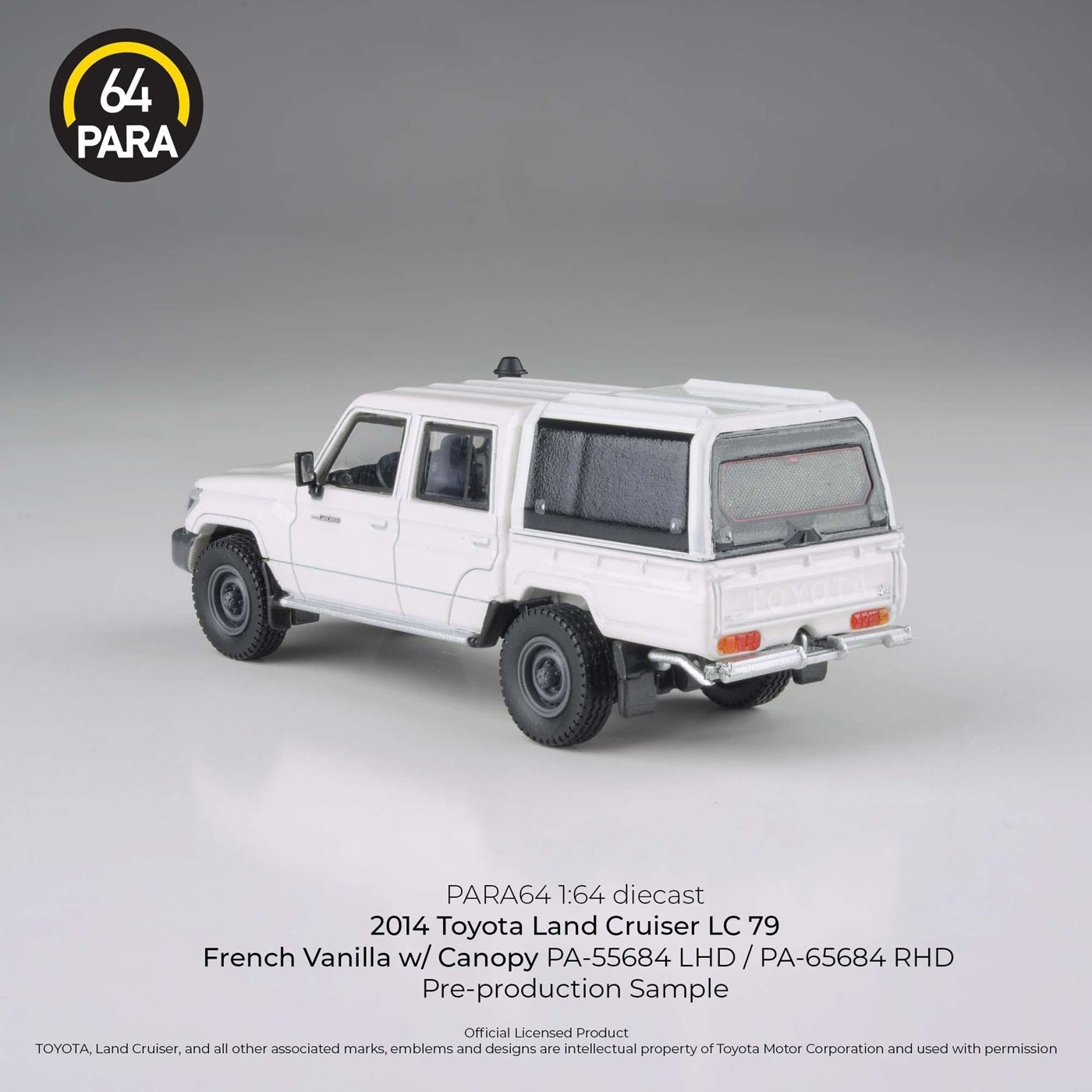 Para64 - 2012 Toyota Land Cruiser LC 79 French Vanilla with Canopy LHD - Scale 1/64