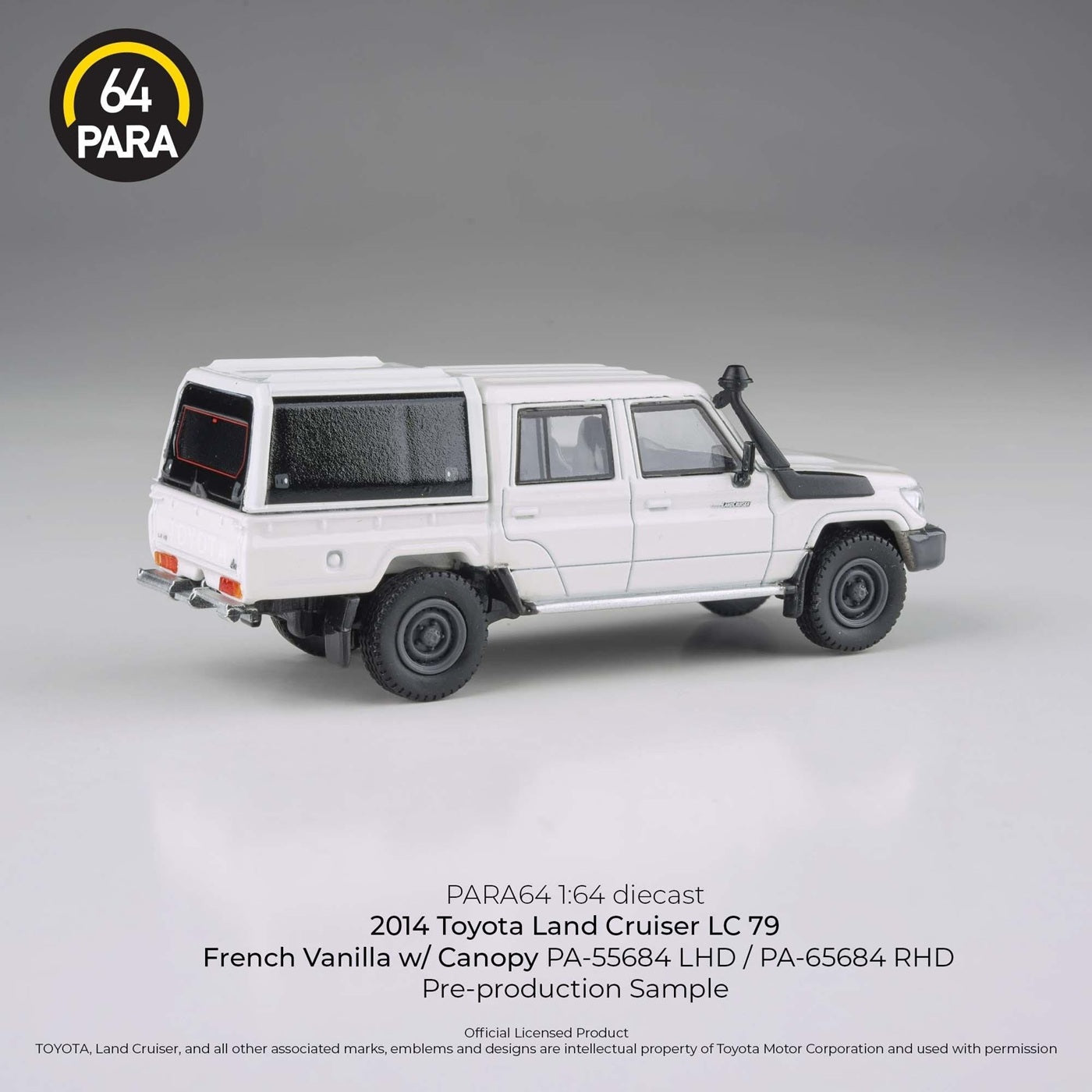 Para64 - 2012 Toyota Land Cruiser LC 79 French Vanilla with Canopy LHD - Scale 1/64