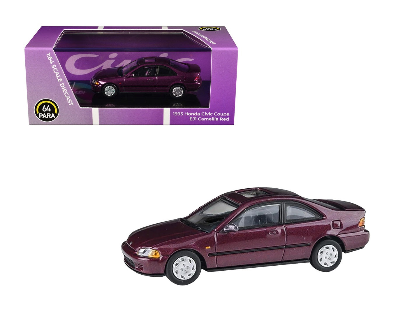 Para64 - 1995 Honda Civic Coupe EJ1 Camellia Red Metallic LHD - Scala 1/64