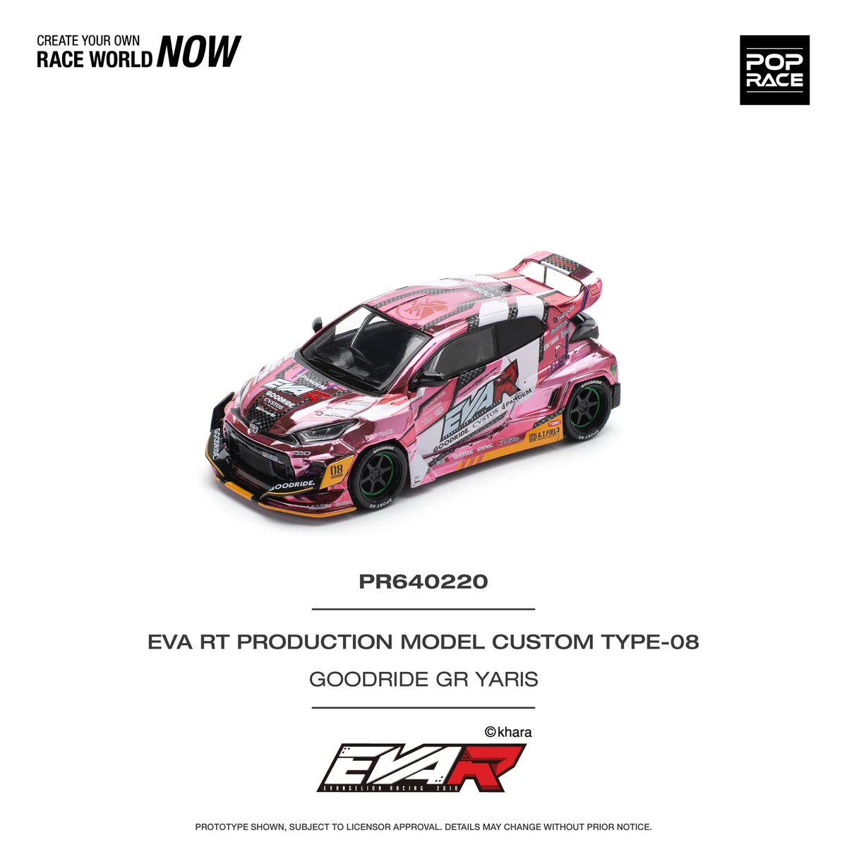 Pop Race - EVA RT Production Model Custom Type-08 Goodride GR Toyots Yaris - Scala 1/64 PR64-220