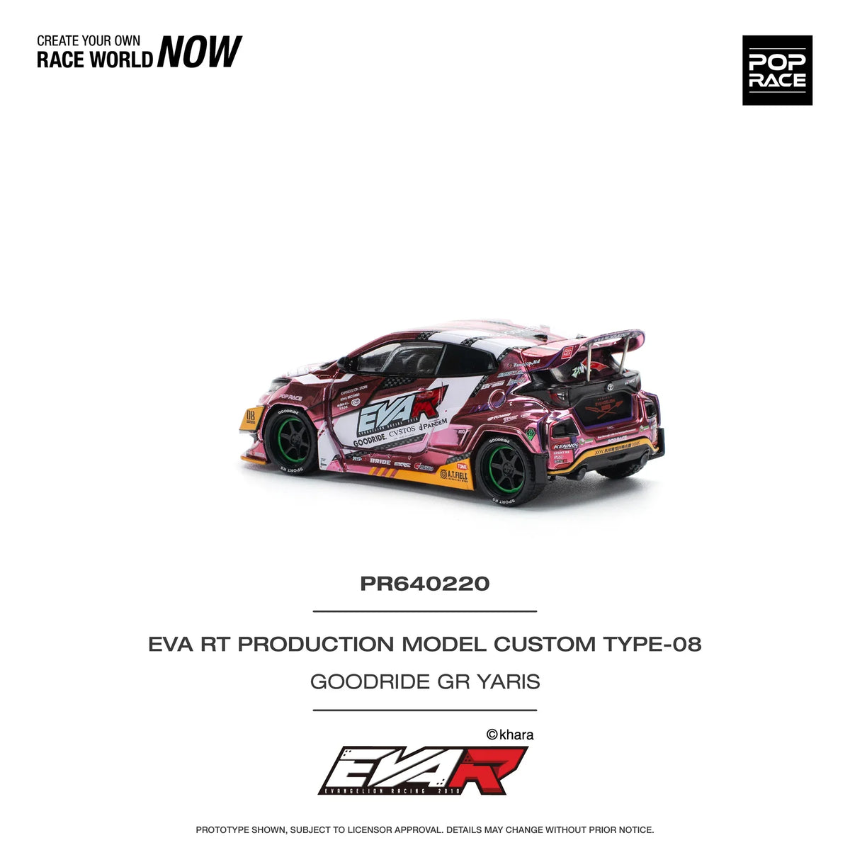 Pop Race - EVA RT Production Model Custom Type-08 Goodride GR Toyots Yaris - Scala 1/64 PR64-220