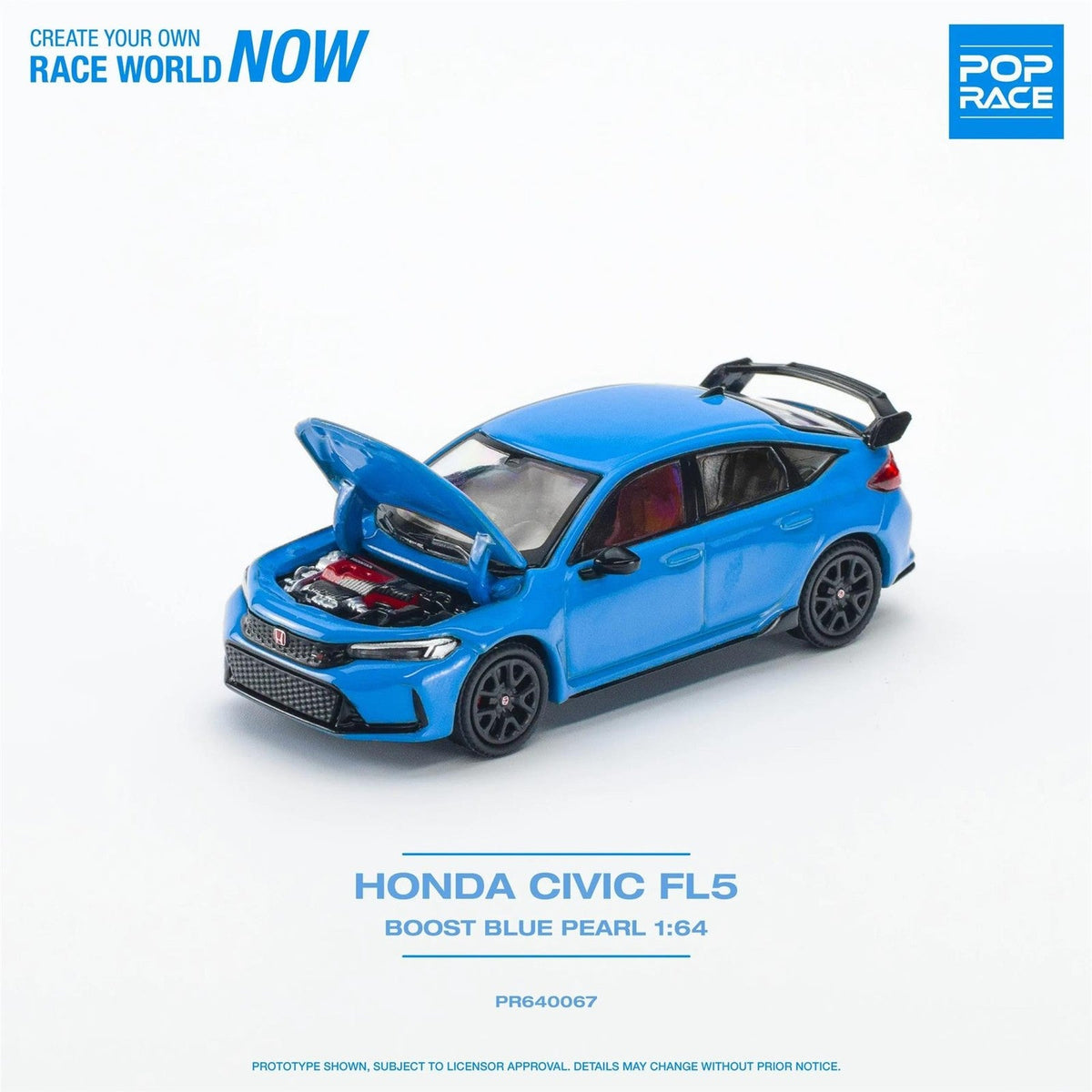 Pop Race - Honda Civic Type-R FL5 Boost Blue Pearl - 1/64 Scale PR64-67