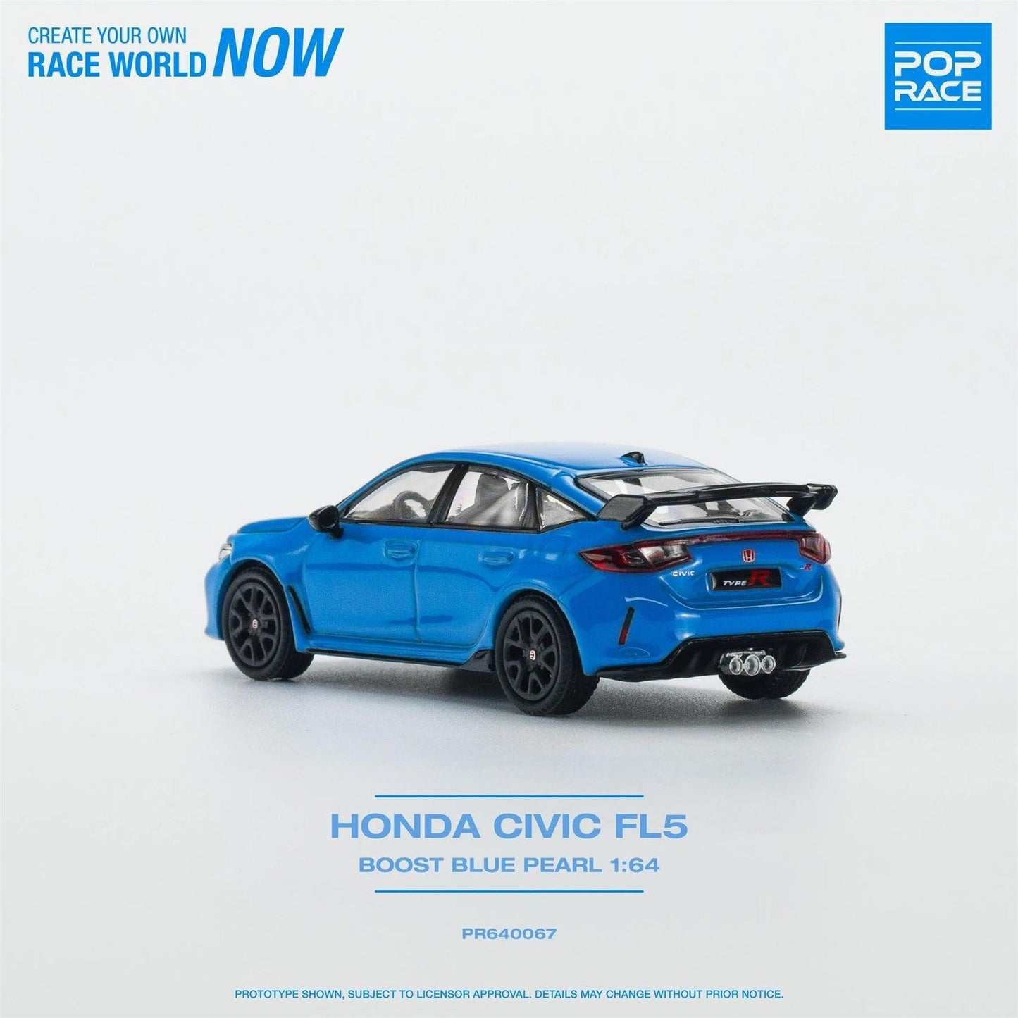 Pop Race - Honda Civic Type-R FL5 Boost Blue Pearl - 1/64 Scale PR64-67