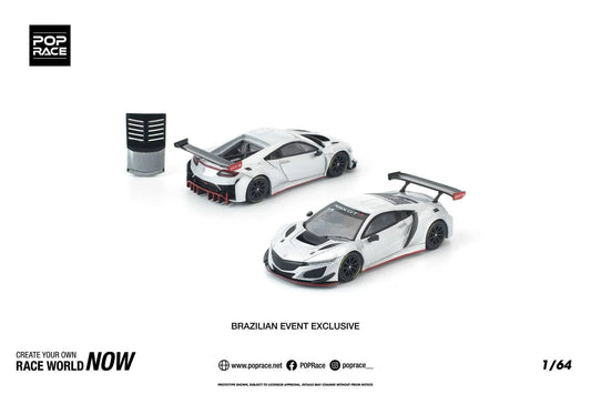 Pop Race - Honda NSX GT3 EVO22 Silver 2025 Brazilian Event Exclusive - Scala 1/64 PR64-445