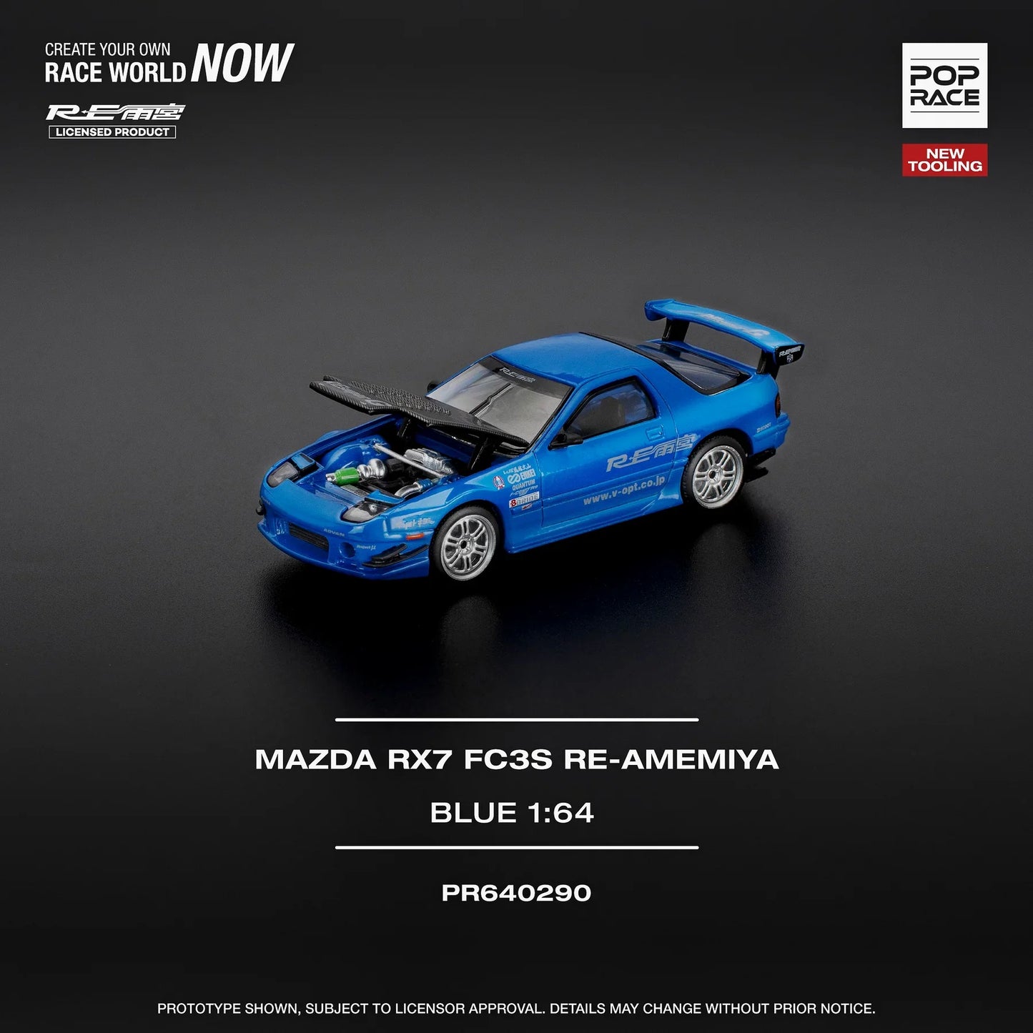 Pop Race - Mazda RX7 (FC3S) RE-AMEMIYA Blue - Scala 1/64 PR64-290