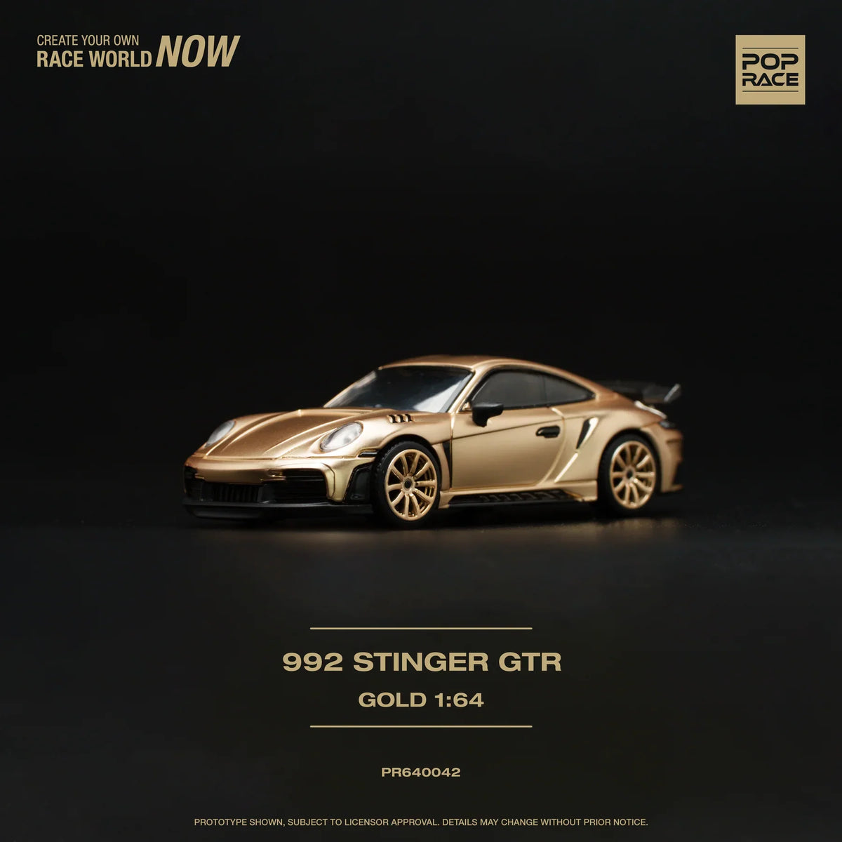 Pop Race - Porsche 992 STINGER GTR Or - Échelle 1/64 PR64-42