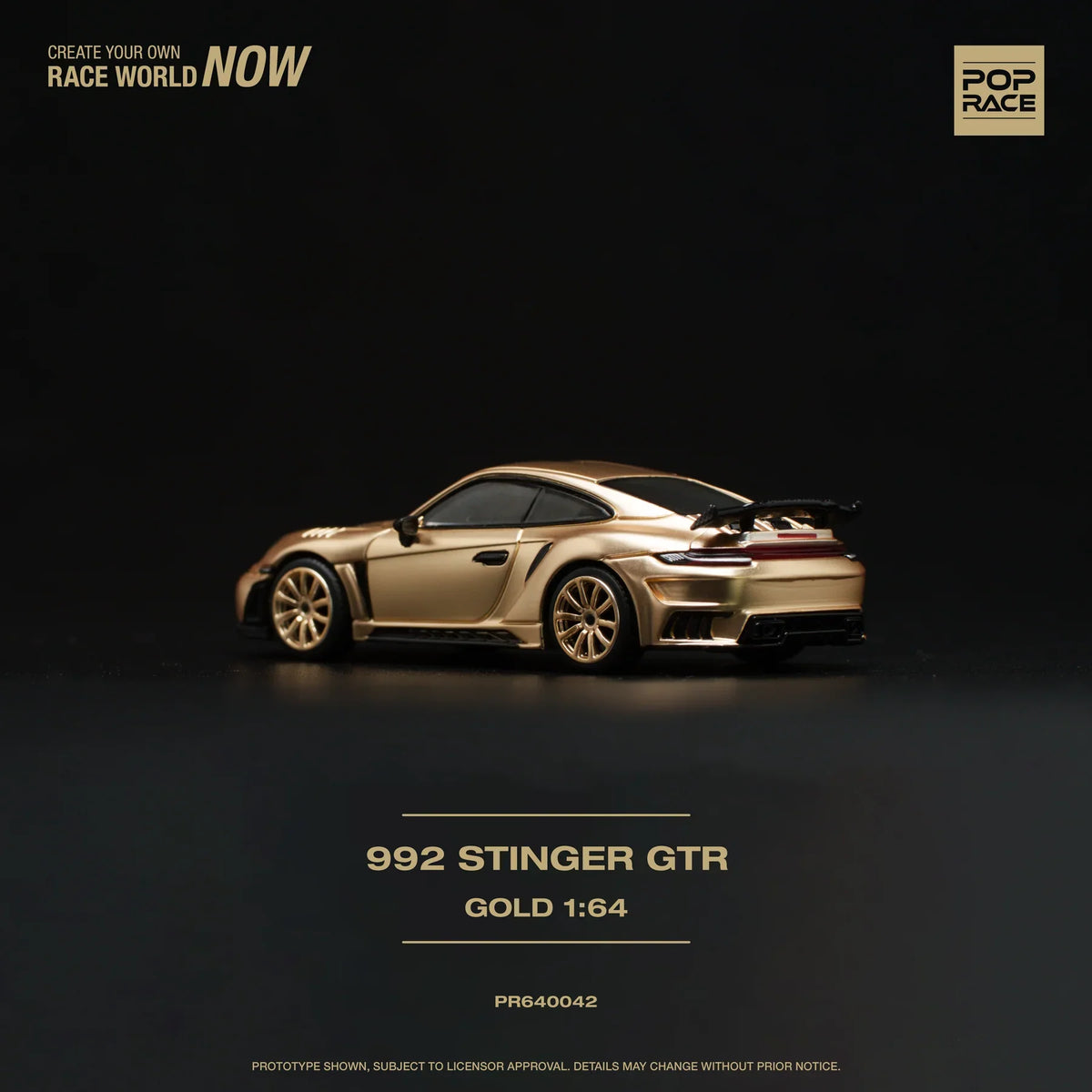Pop Race - Porsche 992 STINGER GTR Or - Échelle 1/64 PR64-42