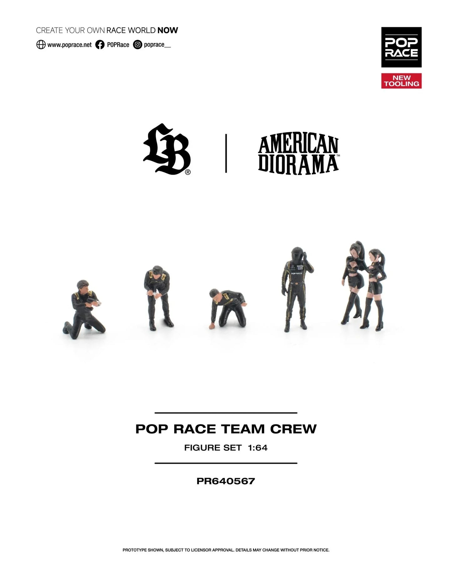 [PRE-ORDER] Pop Race - Set LBWK Truck / AMG GT3 EVO / Crew - 1/64 Scale