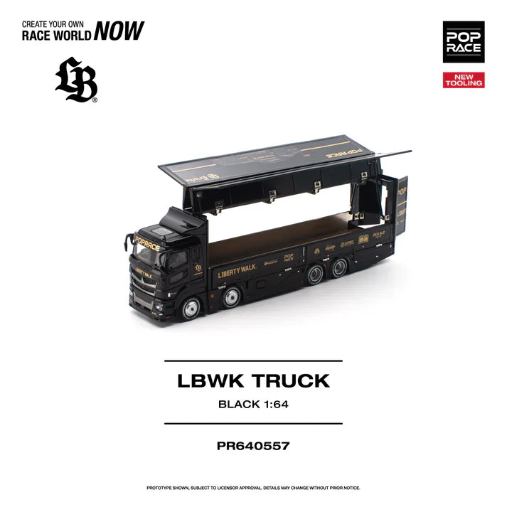 [PRE-ORDER] Pop Race - Set LBWK Truck / AMG GT3 EVO / Crew - 1/64 Scale