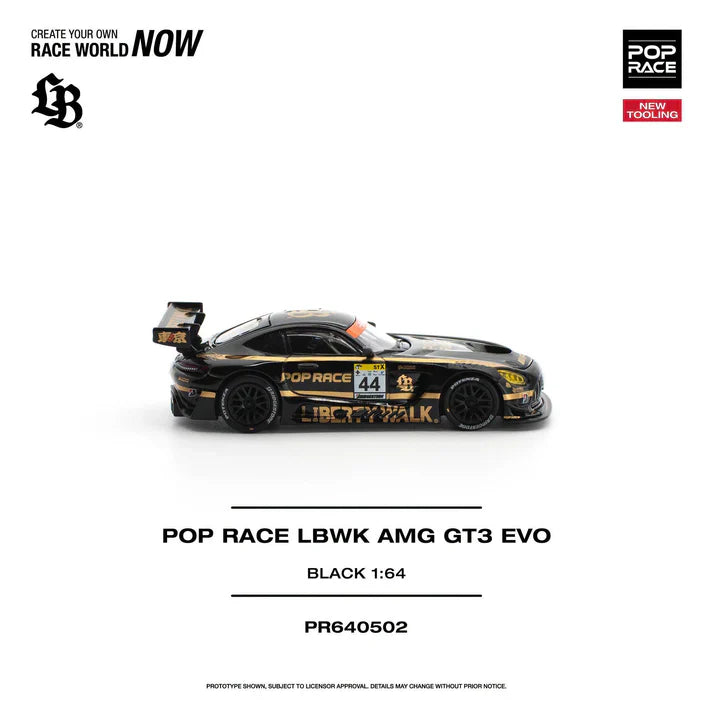 [PRE-ORDER] Pop Race - Set LBWK Truck / AMG GT3 EVO / Crew - 1/64 Scale
