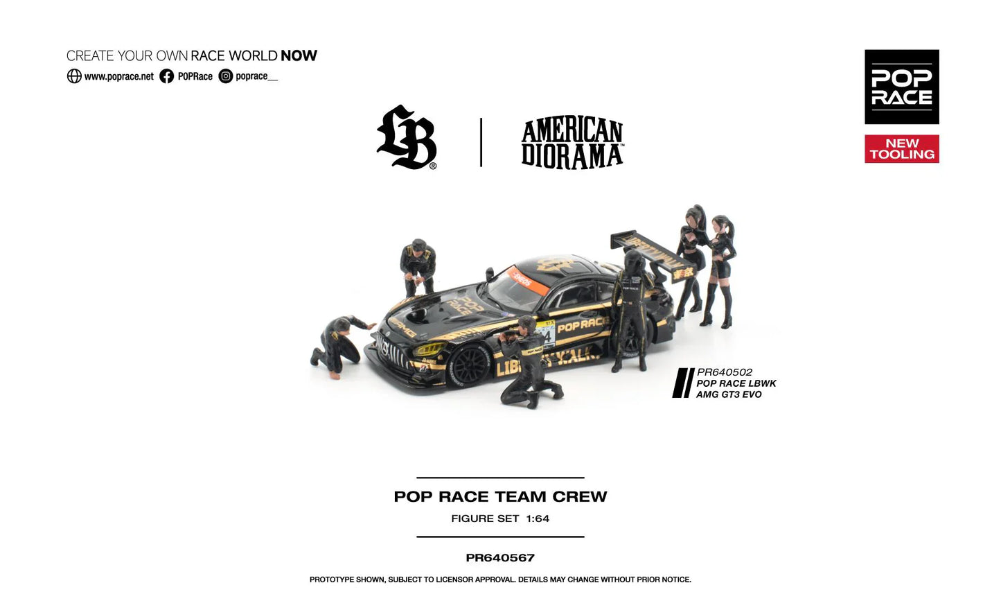 [PRE-ORDER] Pop Race - Set LBWK Truck / AMG GT3 EVO / Crew - 1/64 Scale