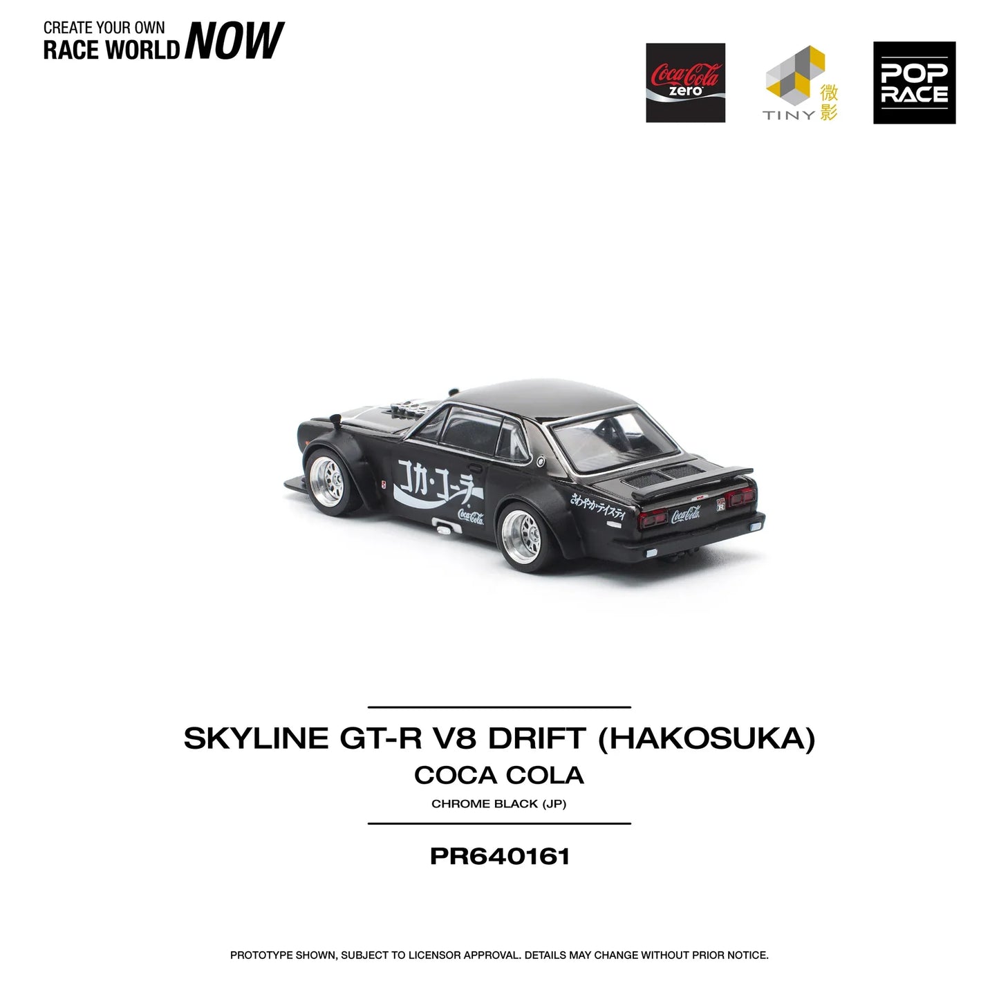 Pop Race - Skyline GT-R Drift Hakosuka JP Coca Cola Zero Black Chrome - Scala 1/64 PR64-161