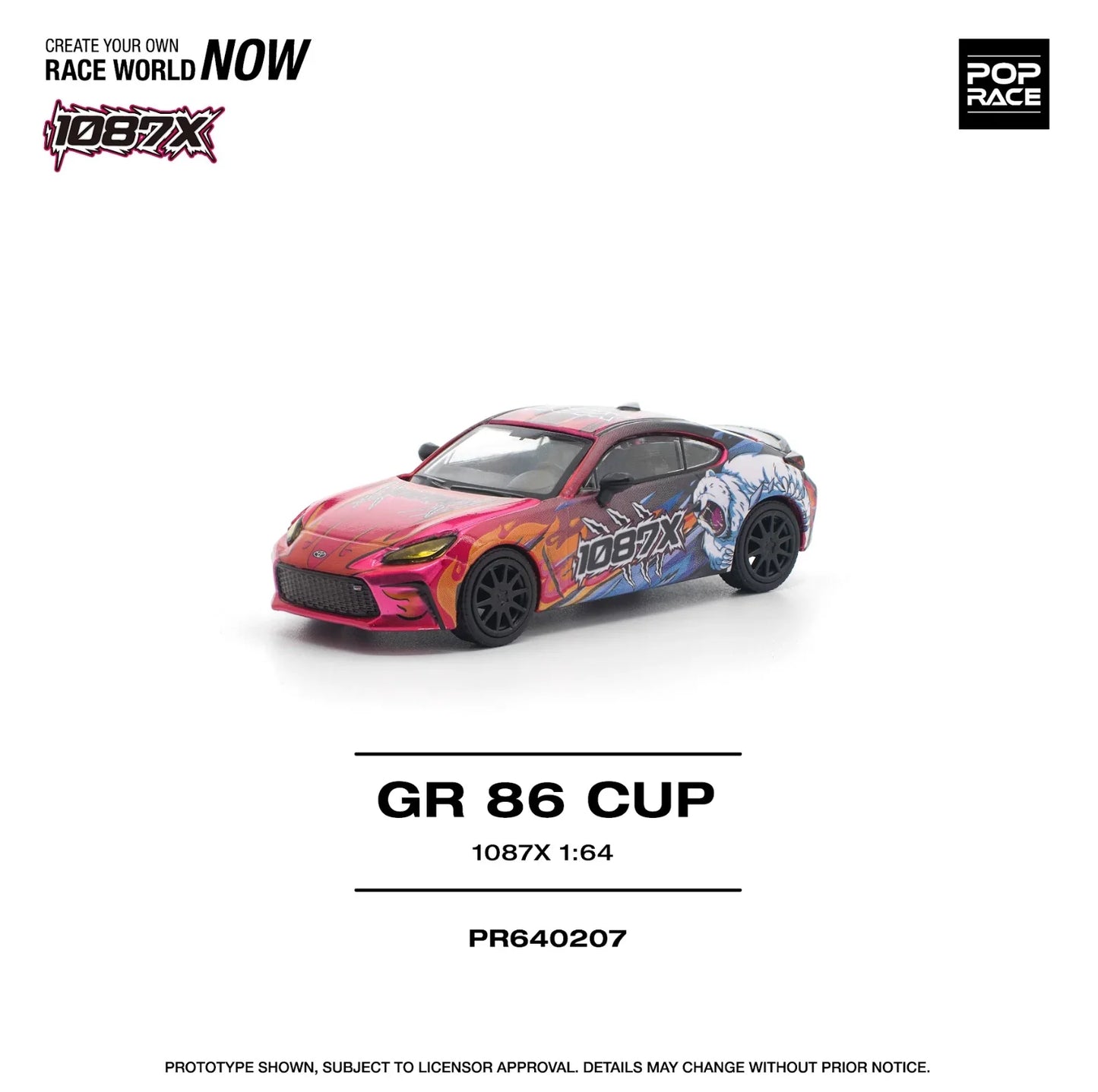 Pop Race - Toyota 1087X GR86 CUP - 1/64 Scale PR64-207