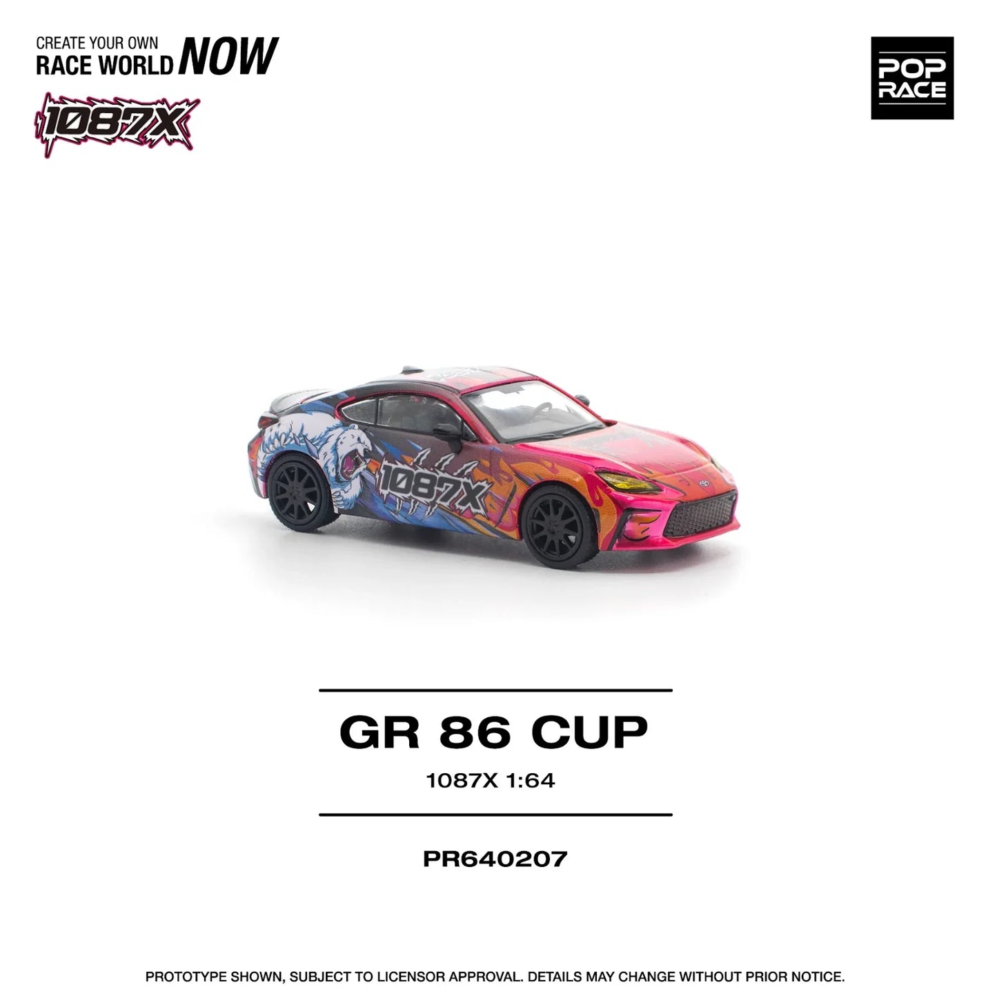 Pop Race - Toyota 1087X GR86 CUP - 1/64 Scale PR64-207