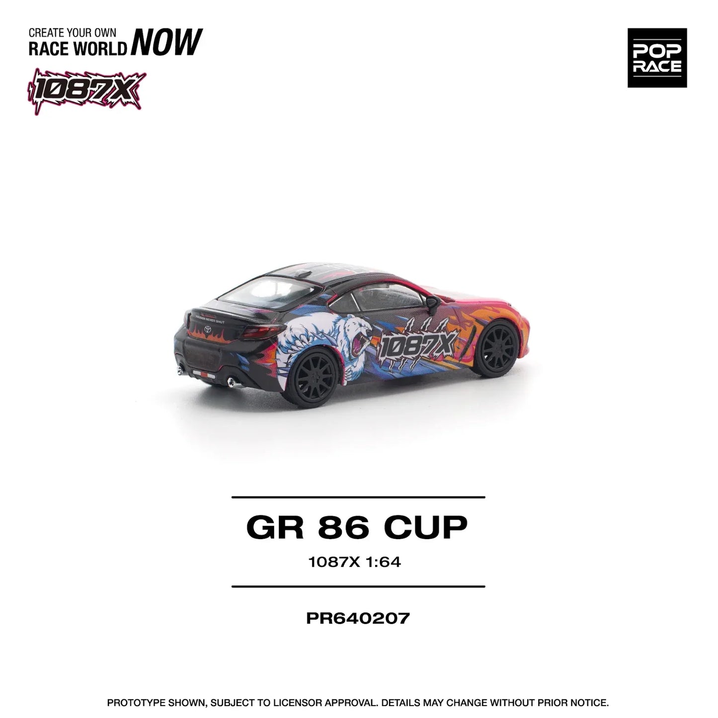 Pop Race - Toyota 1087X GR86 CUP - 1/64 Scale PR64-207