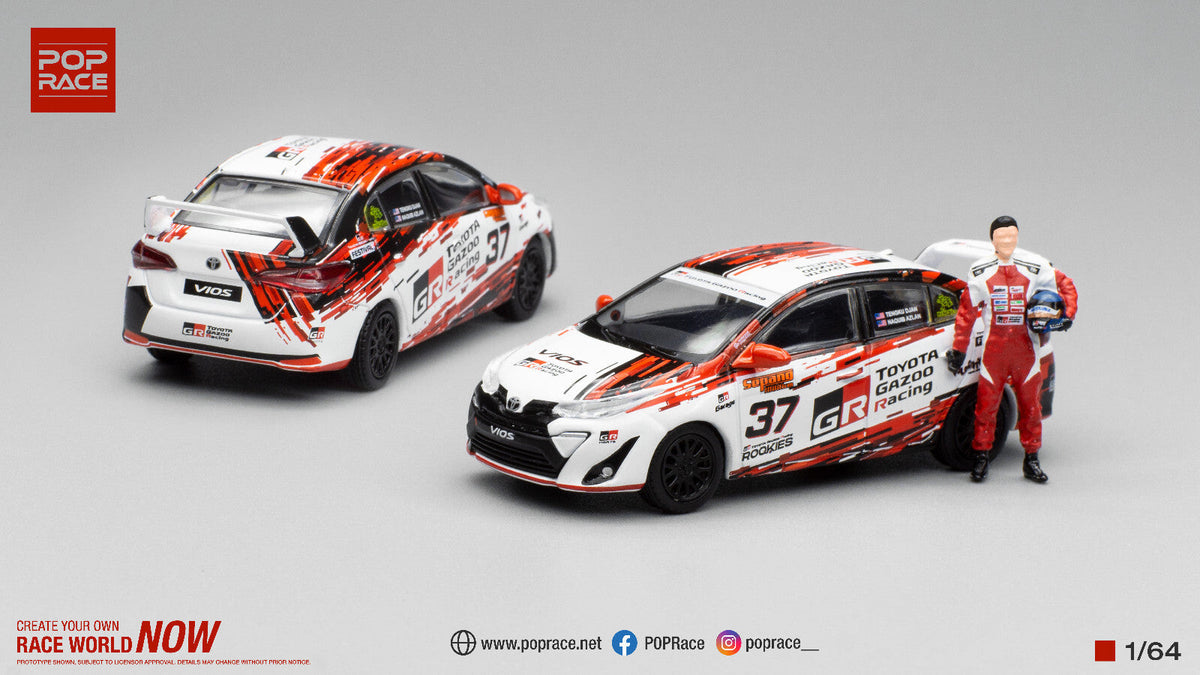 Pop Race - Toyota GR VIOS #37 Tengku Djan Sepang 1000km avec Figurine Échelle 1/64 PR64-0007