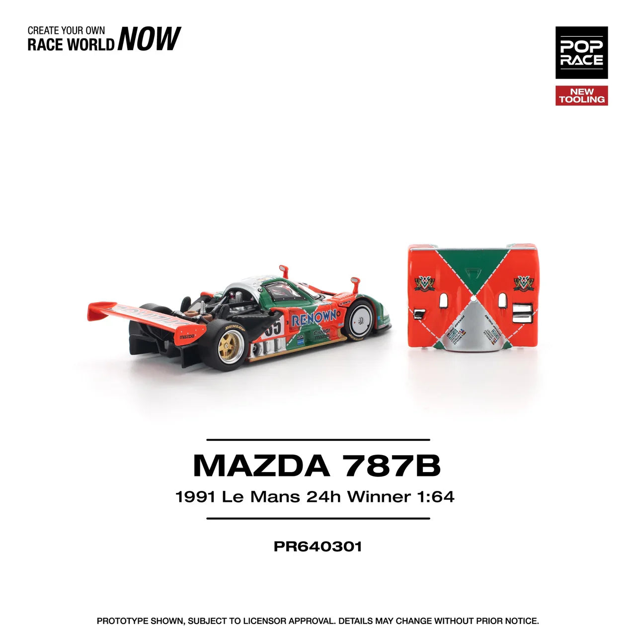 Pop Race - Mazda 787B, vainqueur des 24 Heures du Mans 1991 - Échelle 1/64 PR64-301