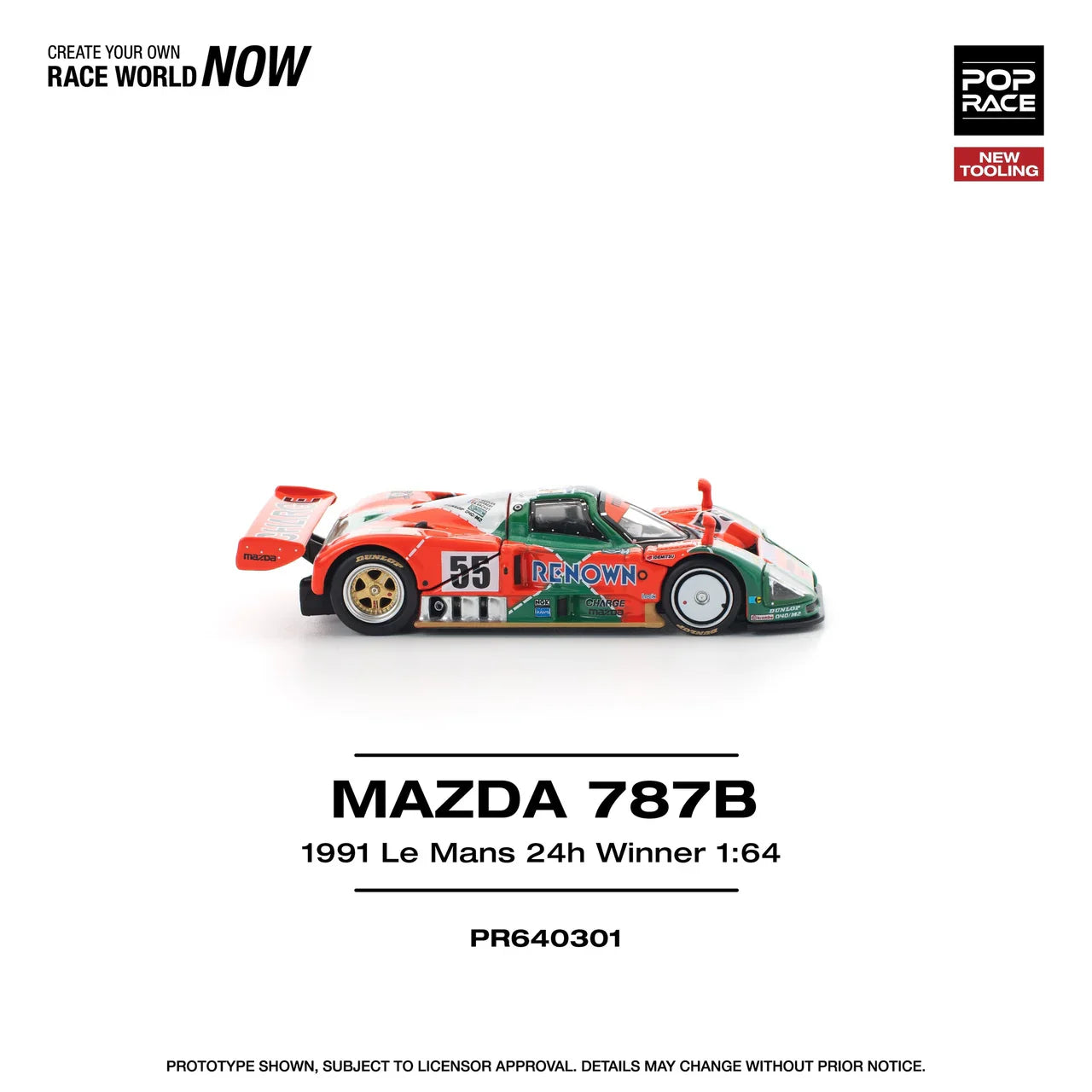 Pop Race - Mazda 787B, vainqueur des 24 Heures du Mans 1991 - Échelle 1/64 PR64-301