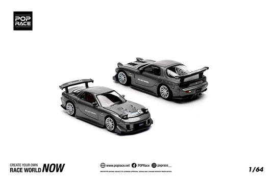 Pop Race - Mazda RX-7 (FD3S) RE-AMEMIYA Gun Metal - Scale 1/64 PR64-255