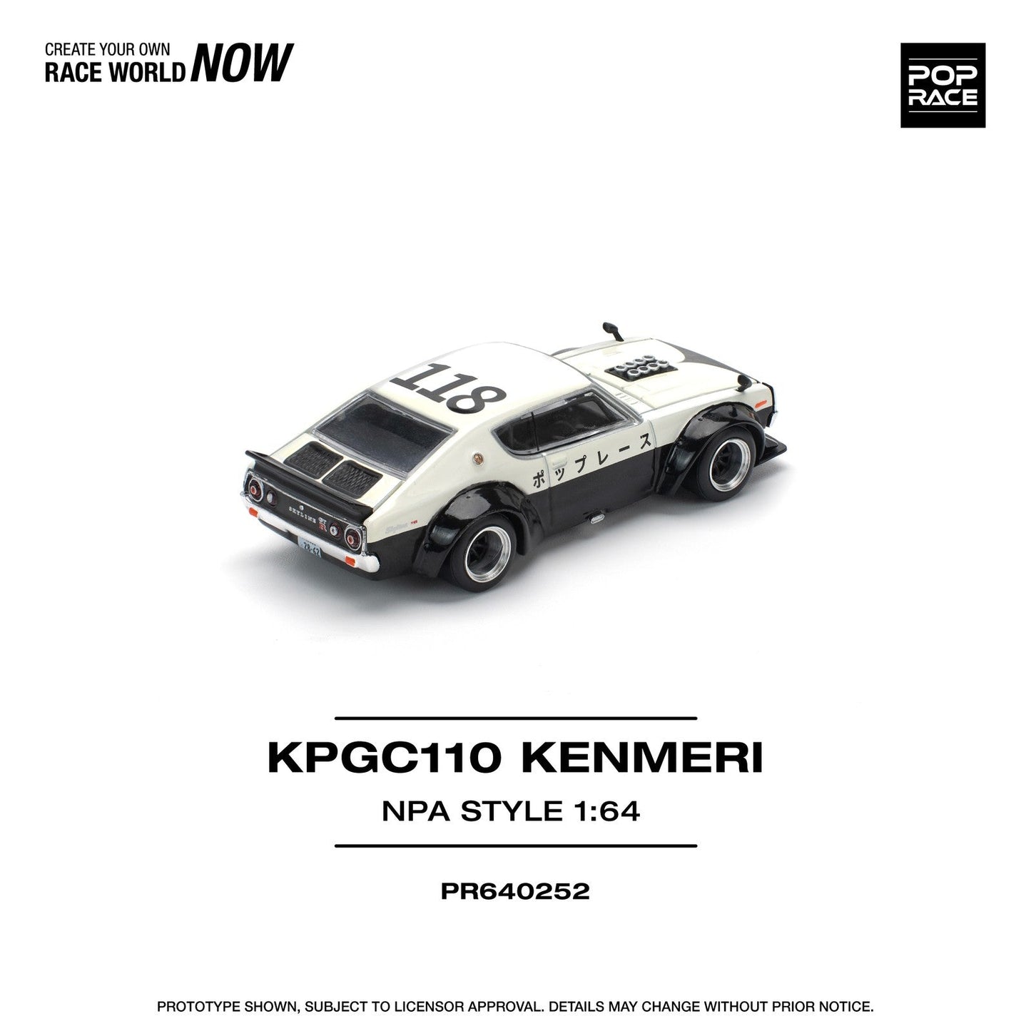 Pop Race - Skyline KPGC110 GT-R V8 Drift (Kenmeri) NPA Style - Scala 1/64 PR64-252