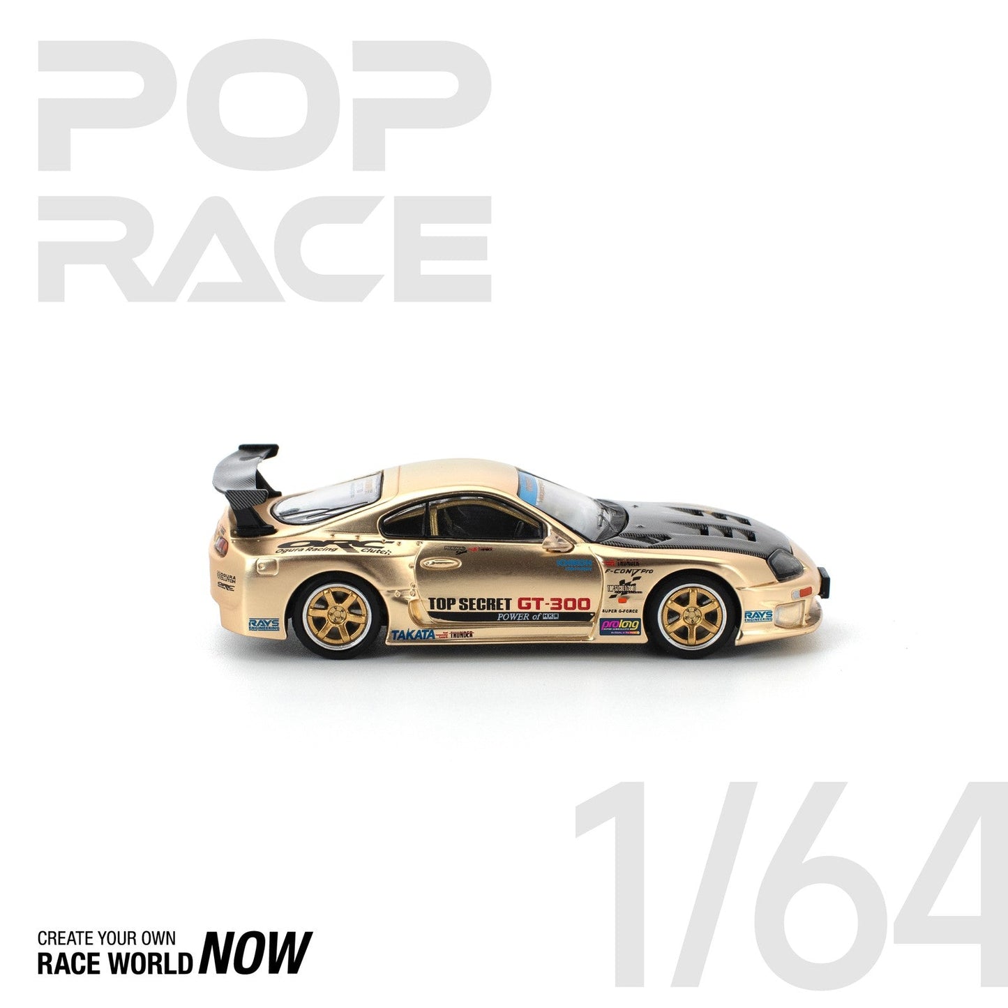 Pop Race - Top Secret GT300 Supra Carbon Hood - Scala 1/64 PR64-277