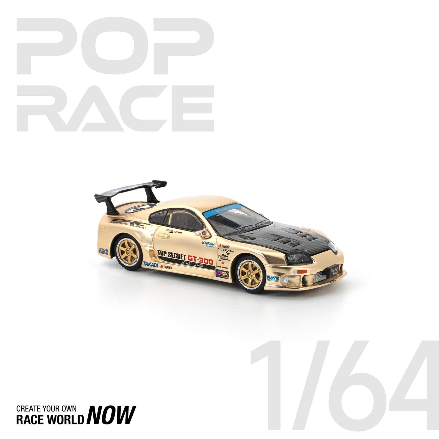 Pop Race - Top Secret GT300 Supra Carbon Hood - Scala 1/64 PR64-277