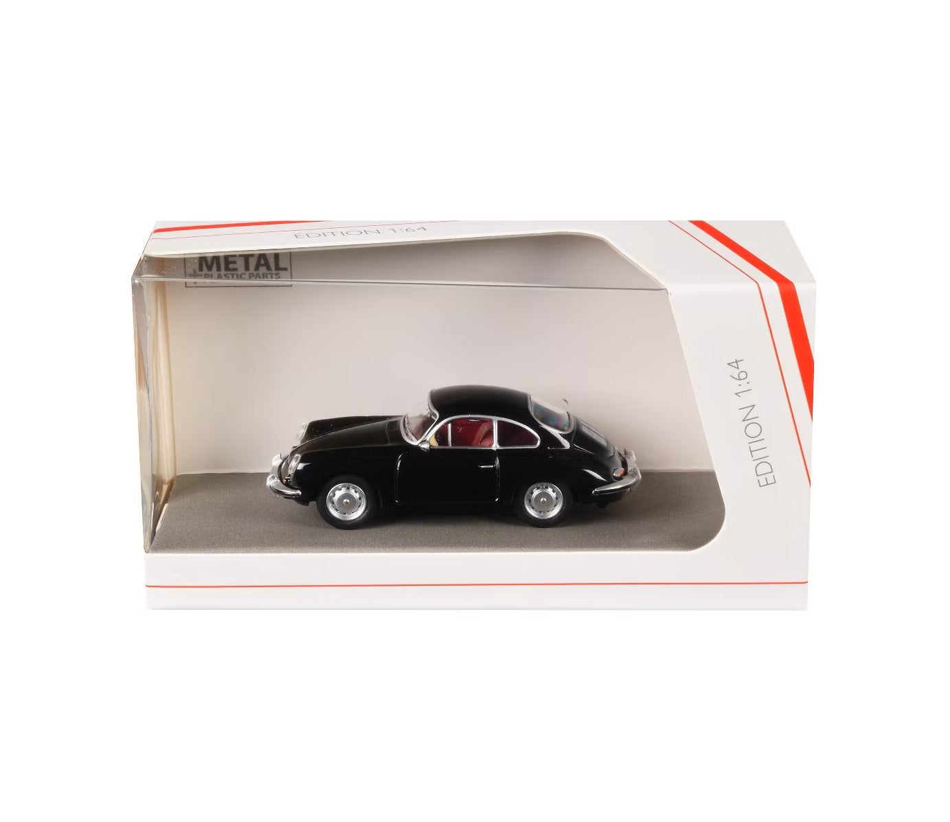 Schuco - Porsche 356 Black with Red Interior - Scale 1/64