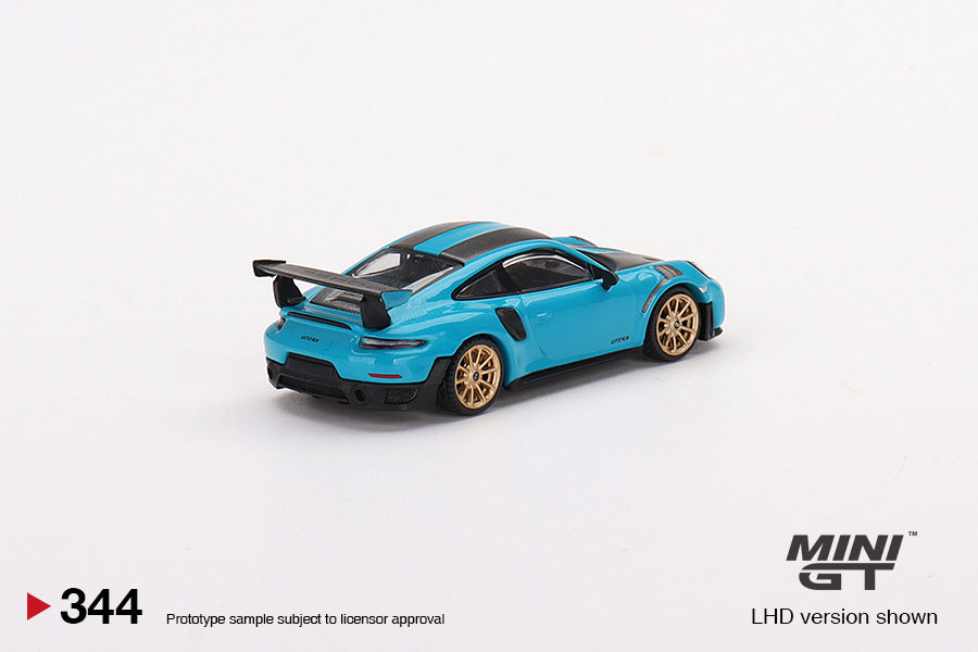 Porsche 911 (991) GT2 RS Weissach Package Miami Blue - Mini GT - Scale 1-64 MGT00344-L