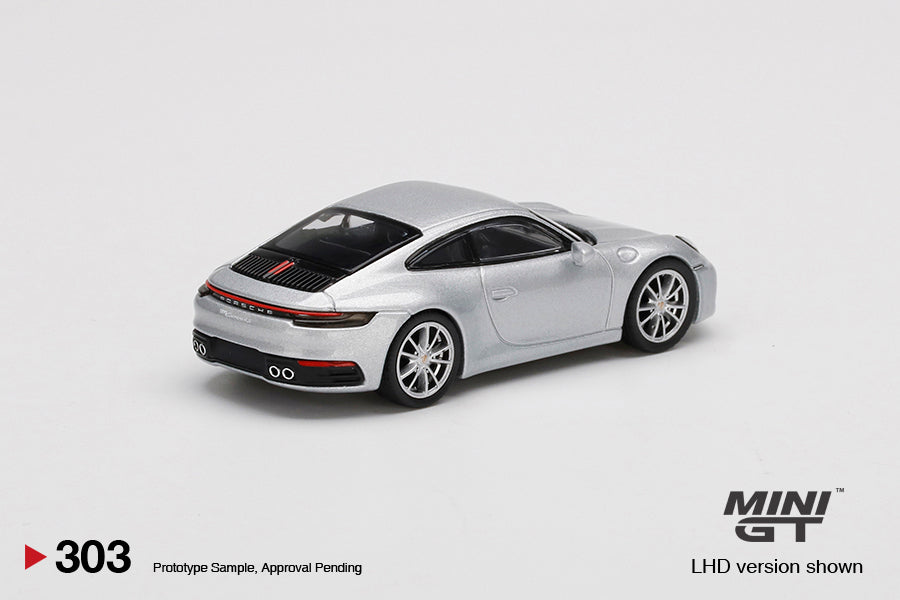Mini GT - Porsche 911 (992) Carrera 4S GT Silver Metallic RHD - Scale 1/64 MGT00303-R