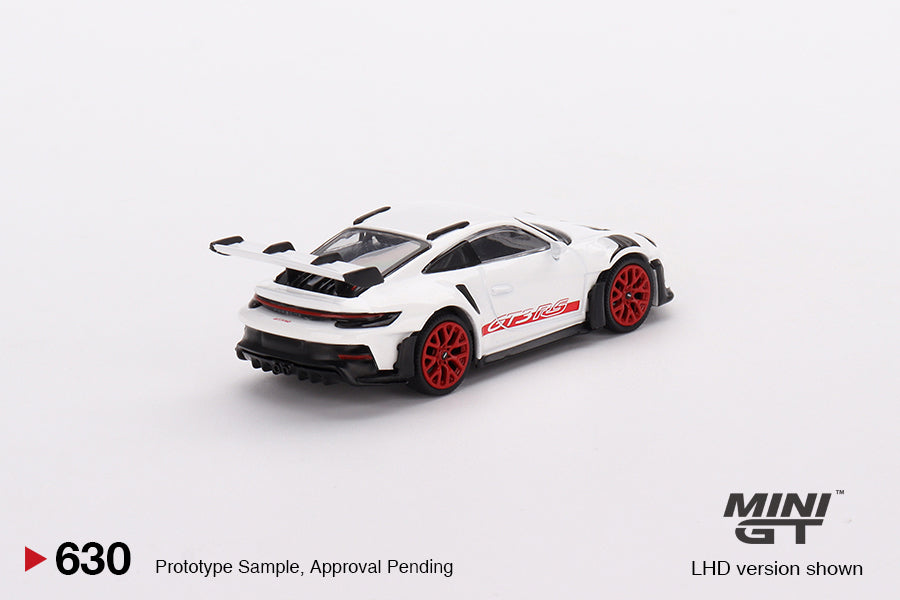 Mini GT - Porsche 911 (992) GT3 RS White with Pyro Red Accent Package - Scale 1/64 MGT00630