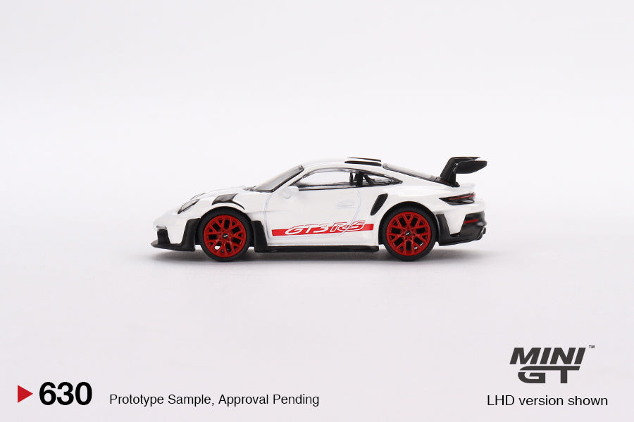 Mini GT - Porsche 911 (992) GT3 RS White with Pyro Red Accent Package - Scale 1/64 MGT00630