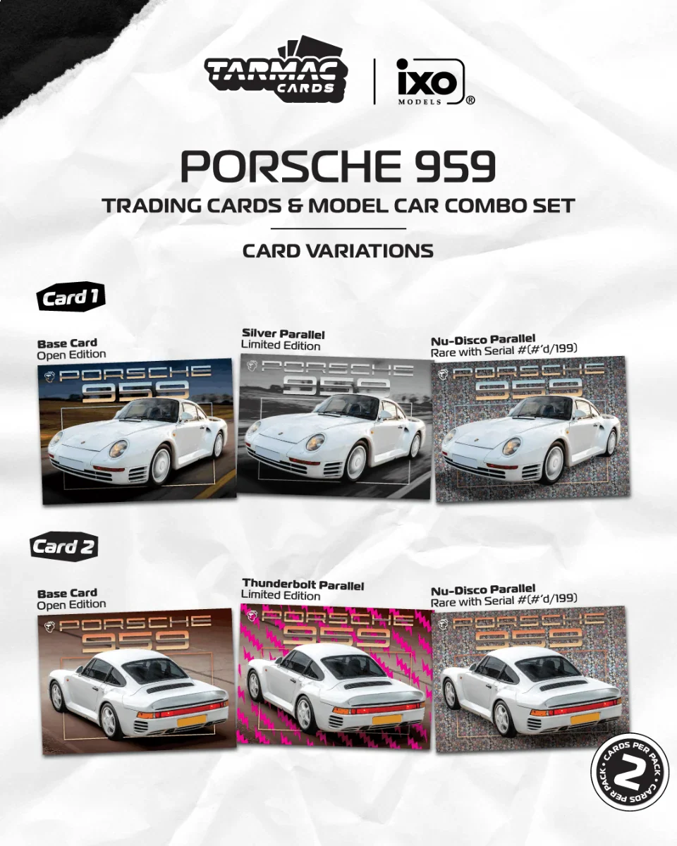 [PRE-ORDER] Tarmac Works - Porsche 959 White 1989 (Tarmac Cards Combo Set) - GLOBAL64 - Scala 1/64 T64G-068-WH