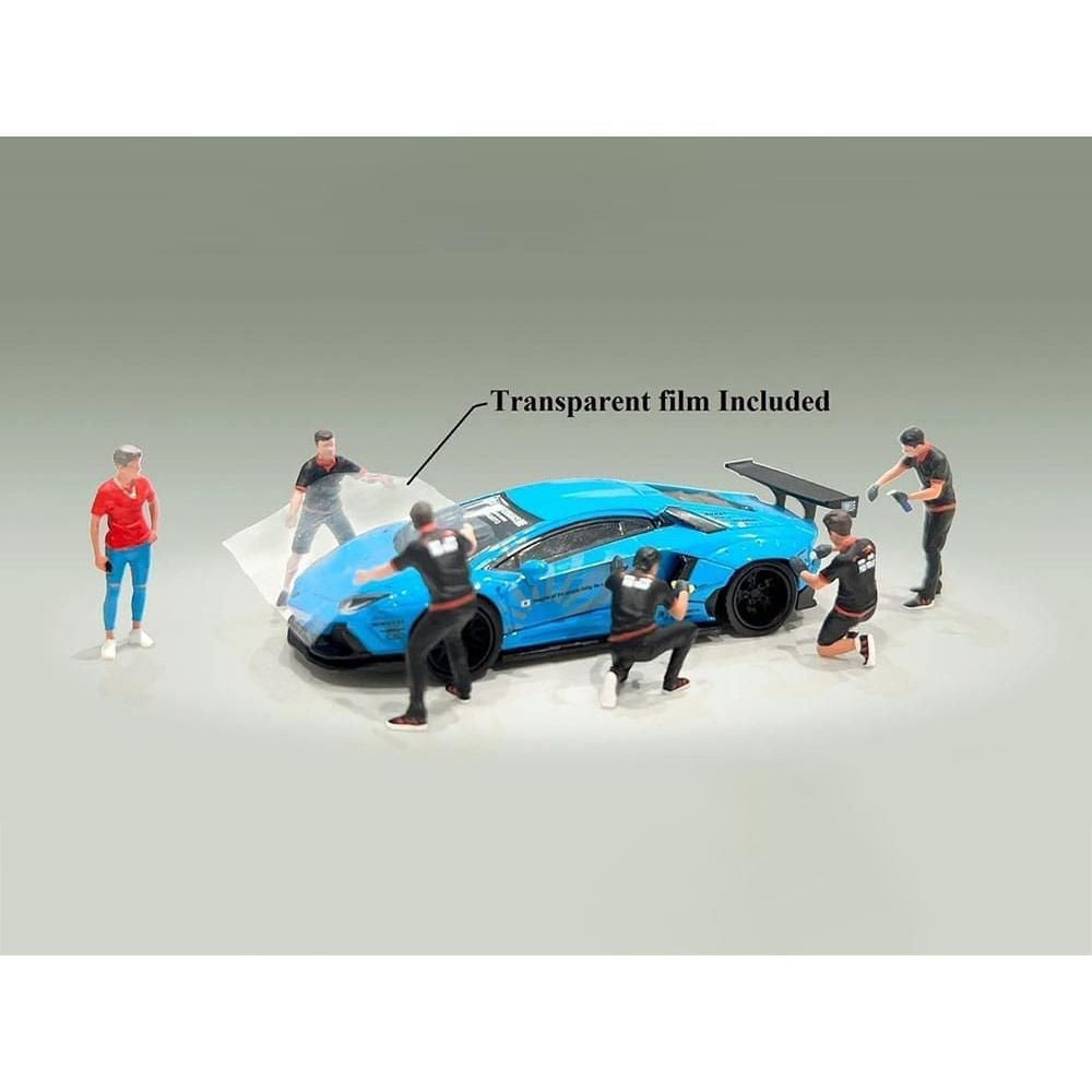 American Diorama - "Pro Wrap" 6 piece Diecast Figure Set (6 Figures) Set MiJo Exclusives - Scala 1/64 AD-2413MJ