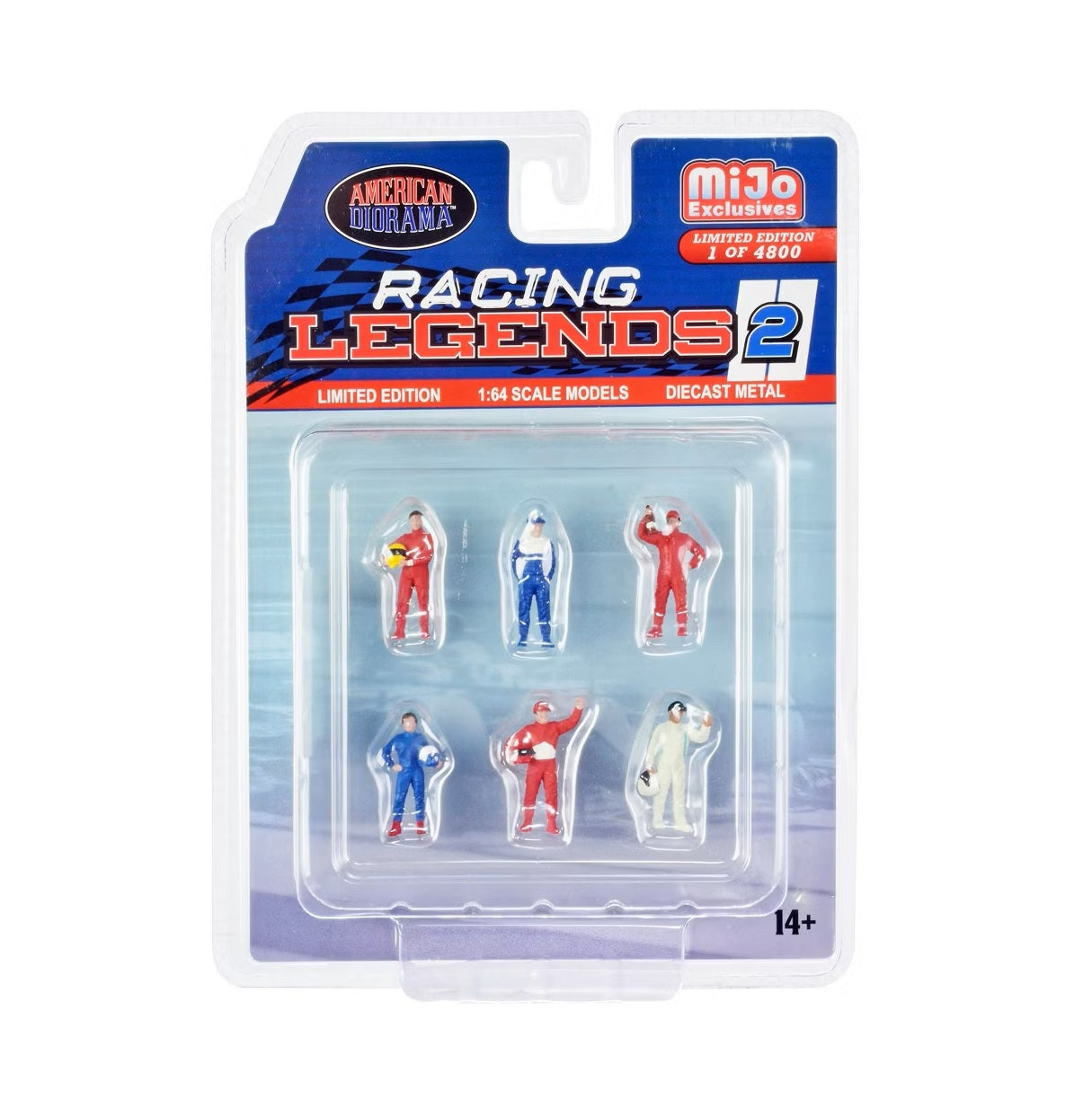 American Diorama - "Racing Legends 2" 6 piece Diecast Set (6 Driver Figures) Car Not Included - MiJo Exclusives - Scala 1/64 AD-76511MJ