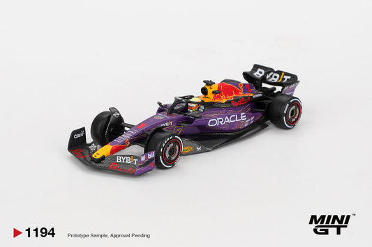 [PRE-ORDER] - Mini GT - Red Bull Racing RB19 #1 Max Verstappen F1 2023 Las Vegas GP Winner - Scala 1/64 MGT01194-L