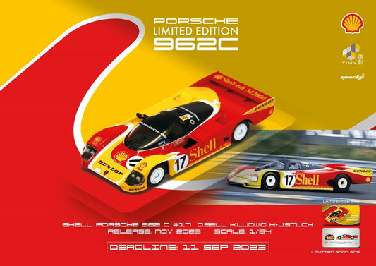 Spark Model - Porsche 962C 2e Le Mans D.Bell K.Ludwig HJ.Stuck SHELL 1988 #17 - Échelle 1/64 YO64005