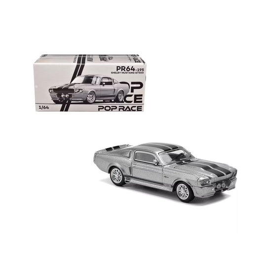 Pop Race - Shelby Mustang GT500 Gray / Black - Scale 1/64 PR64-195