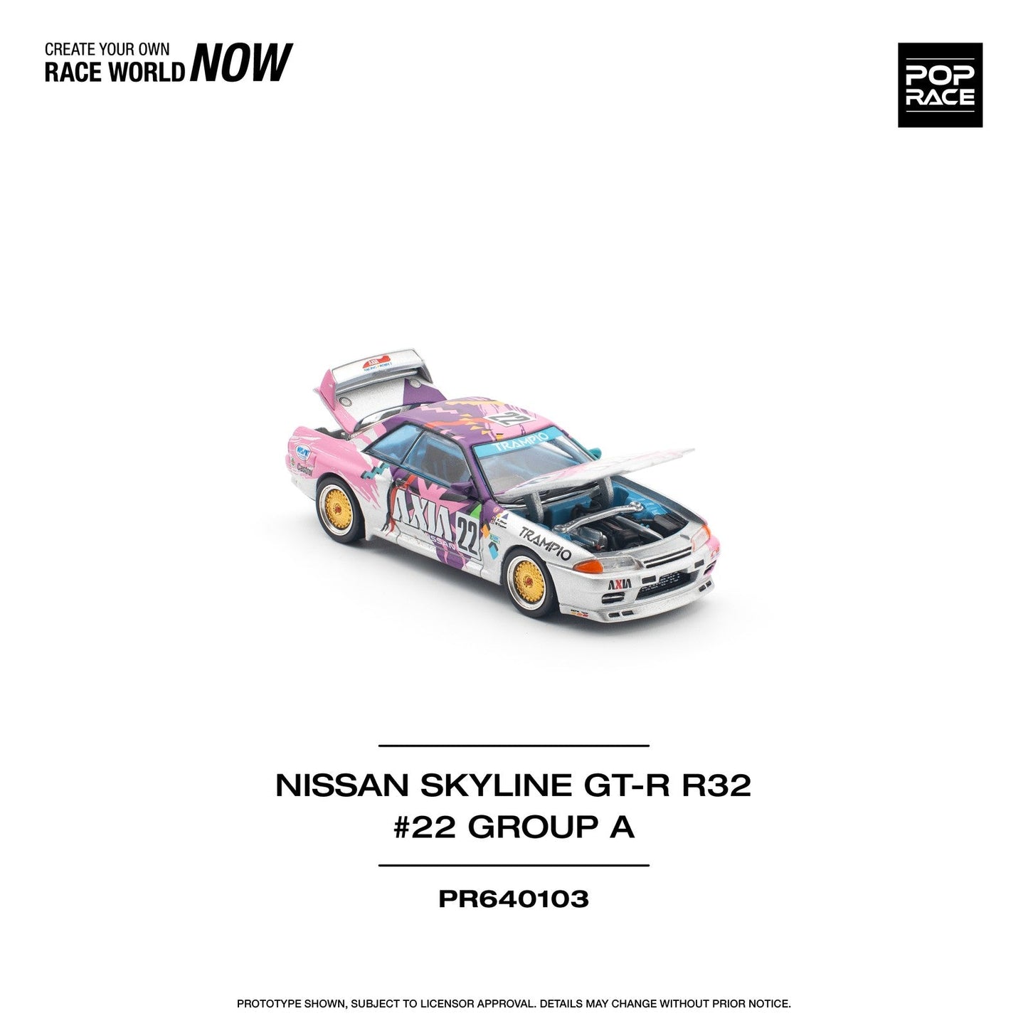 Pop Race - Skyline GT-R R32 JTC 1991 Group A #22 Axia - Scale 1/64 PR64-103