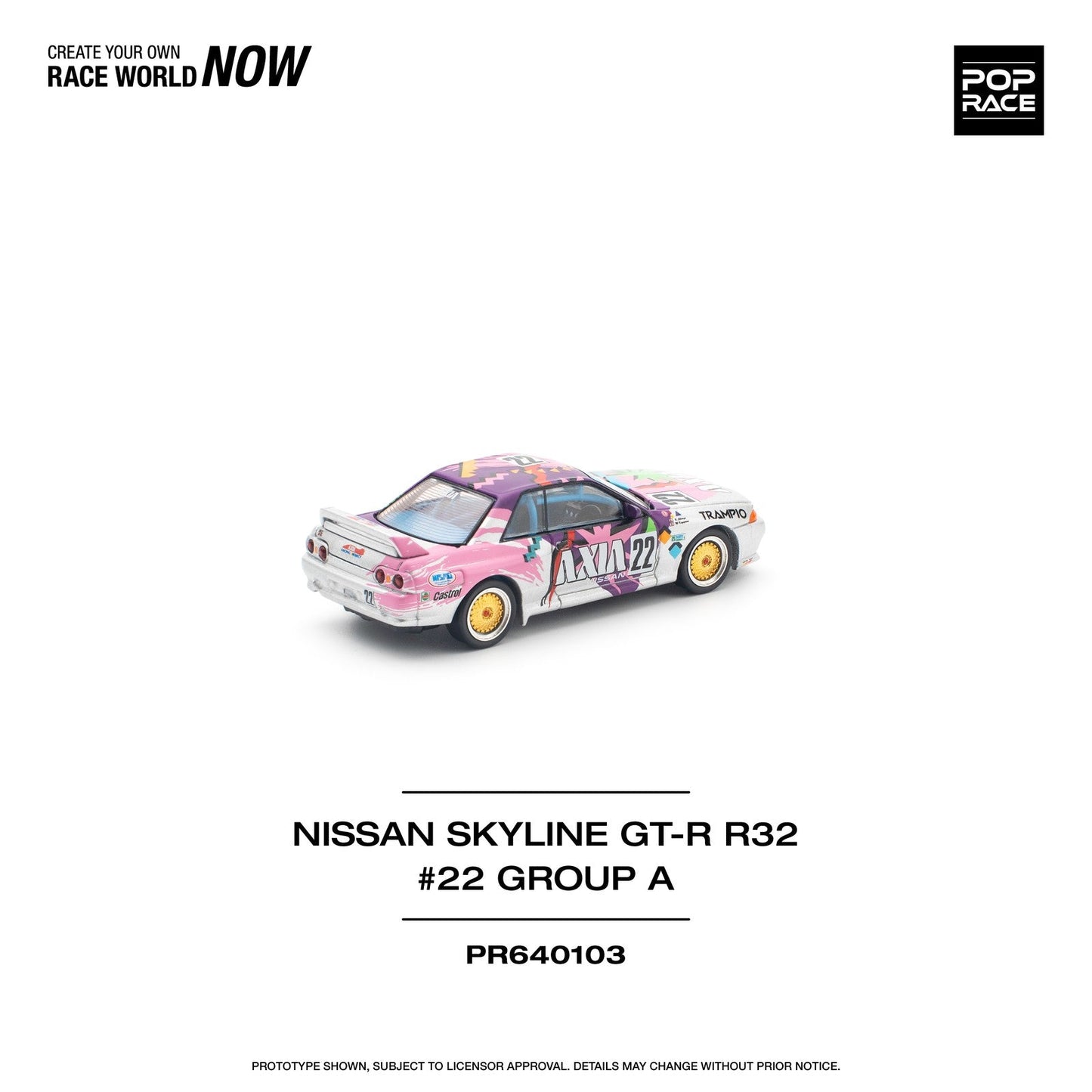 Pop Race - Skyline GT-R R32 JTC 1991 Group A #22 Axia - Scale 1/64 PR64-103