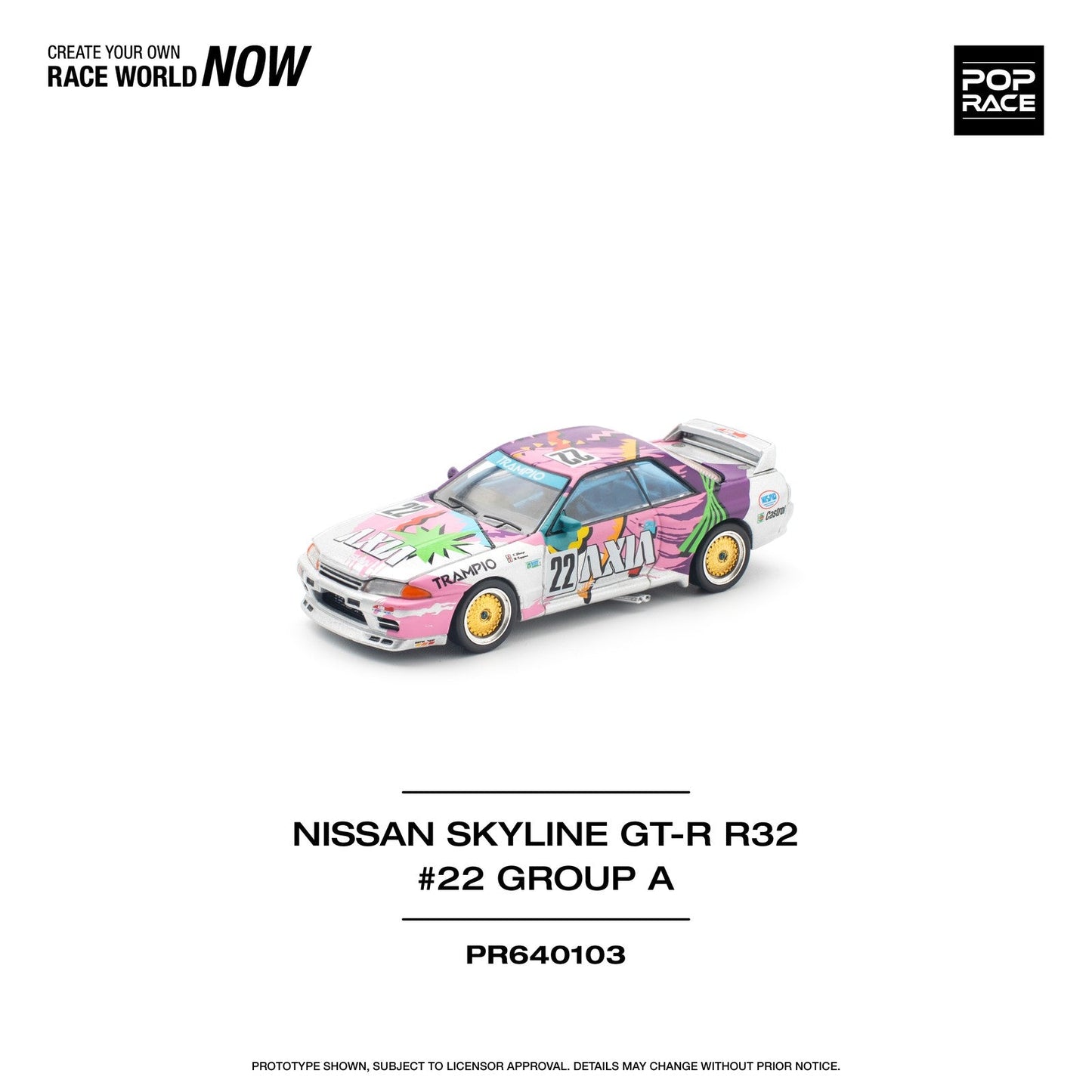 Pop Race - Skyline GT-R R32 JTC 1991 Group A #22 Axia - Scale 1/64 PR64-103