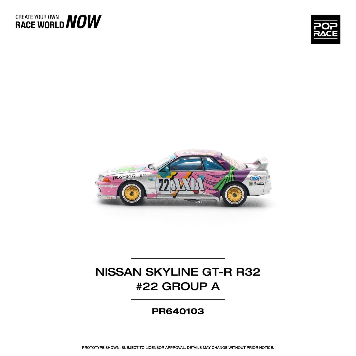 Pop Race - Skyline GT-R R32 JTC 1991 Group A #22 Axia - Scale 1/64 PR64-103