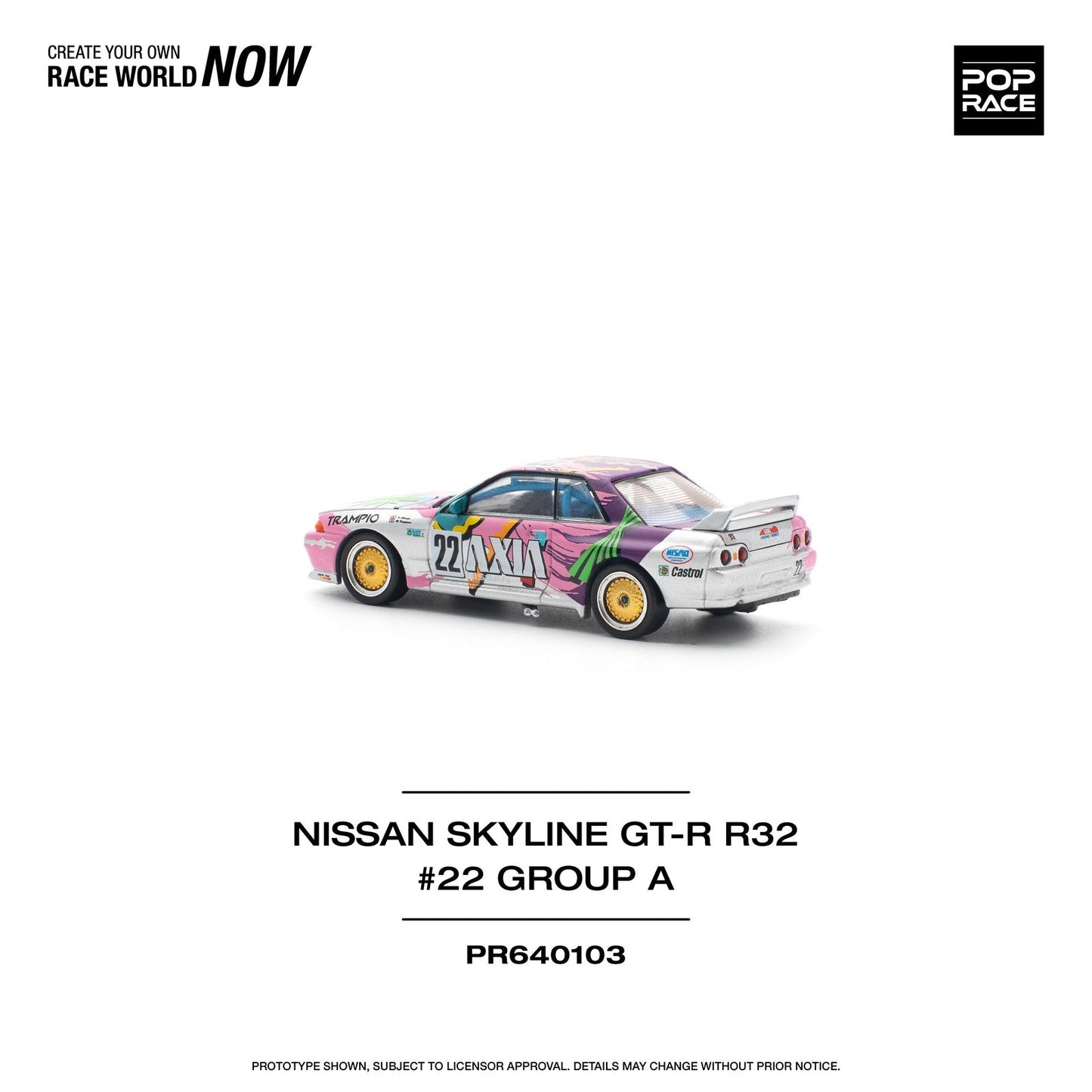 Pop Race - Skyline GT-R R32 JTC 1991 Group A #22 Axia - Scale 1/64 PR64-103