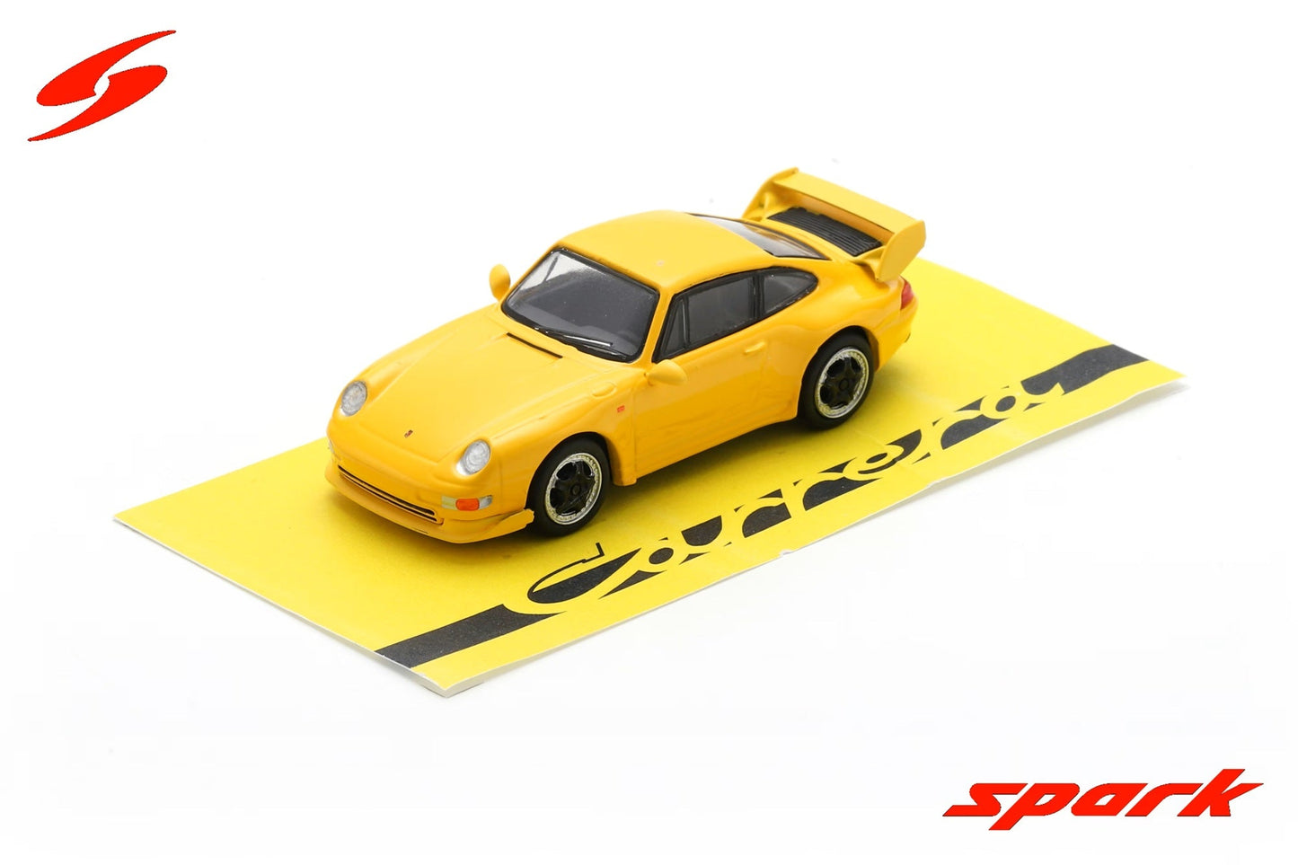 Spark Model - 1995 Porsche 911 (993) Carrera RS 3.8 (Yellow with black wheels) - 1/64 Scale 64SP007F