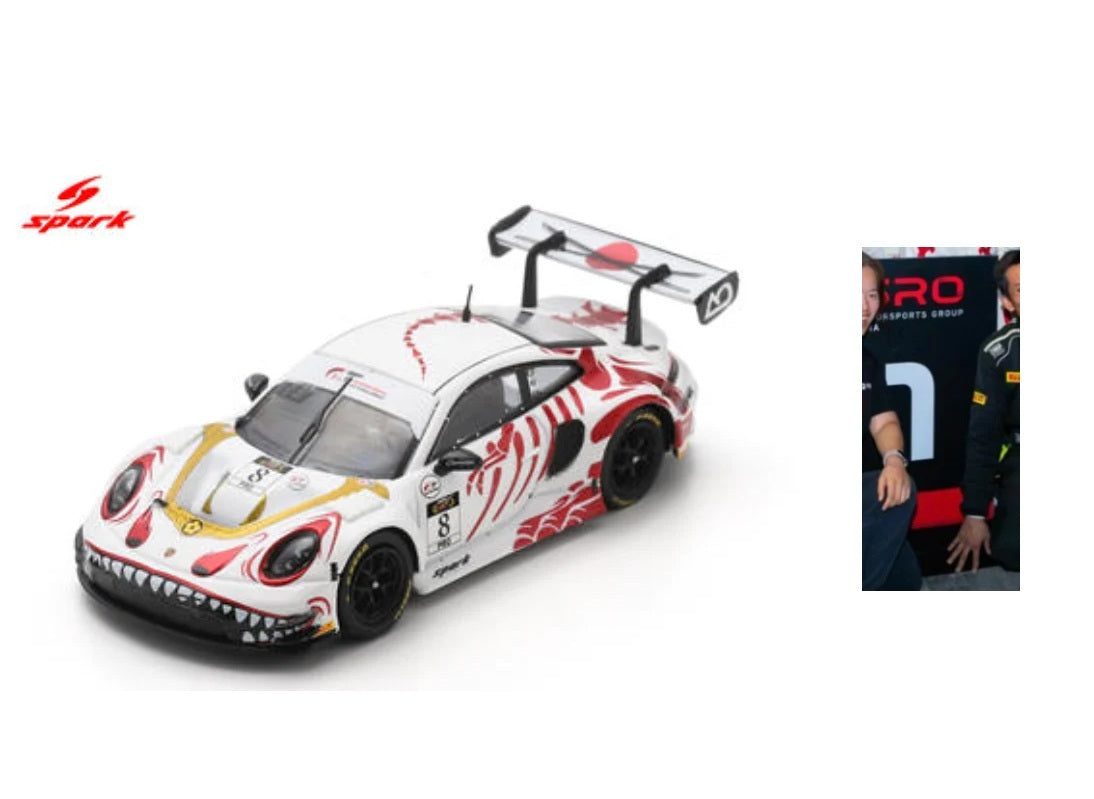 [PRE-ORDER] Spark Model - Porsche 911 RSR - Porsche GT3 R No.8 Rexy AO Racing Winner Suzuka 1000km 2026 - 1/64 Scale 64SP089